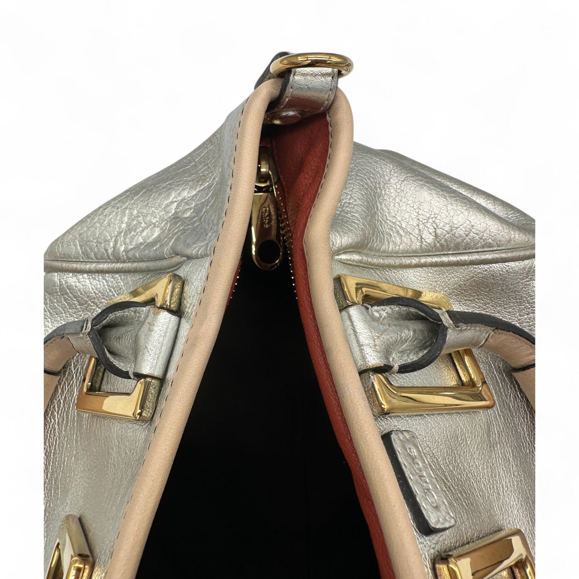 Chloè Mini Ethel Handbag with Two Way Strap in Silver Leather - Thanks it's Vintage