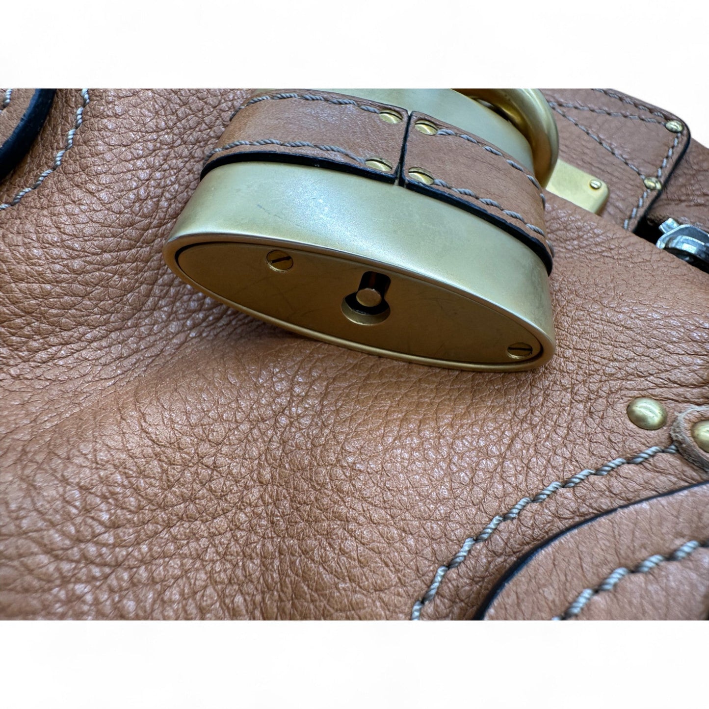 Chloé Paddington in Tan Leather with Brass Padlock Hardware - Thanks it's Vintage