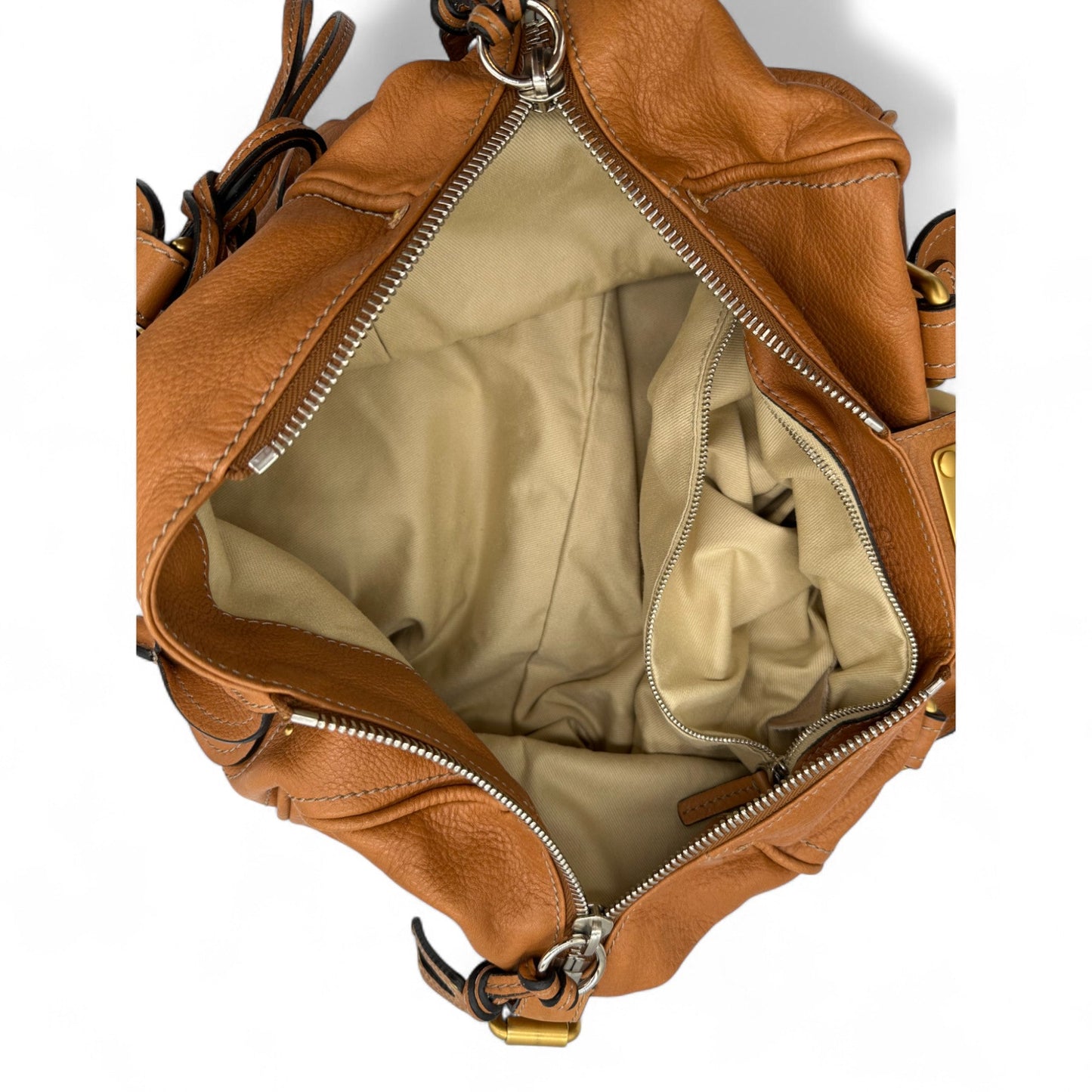 Chloé Paddington in Tan Leather with Brass Padlock Hardware - Thanks it's Vintage