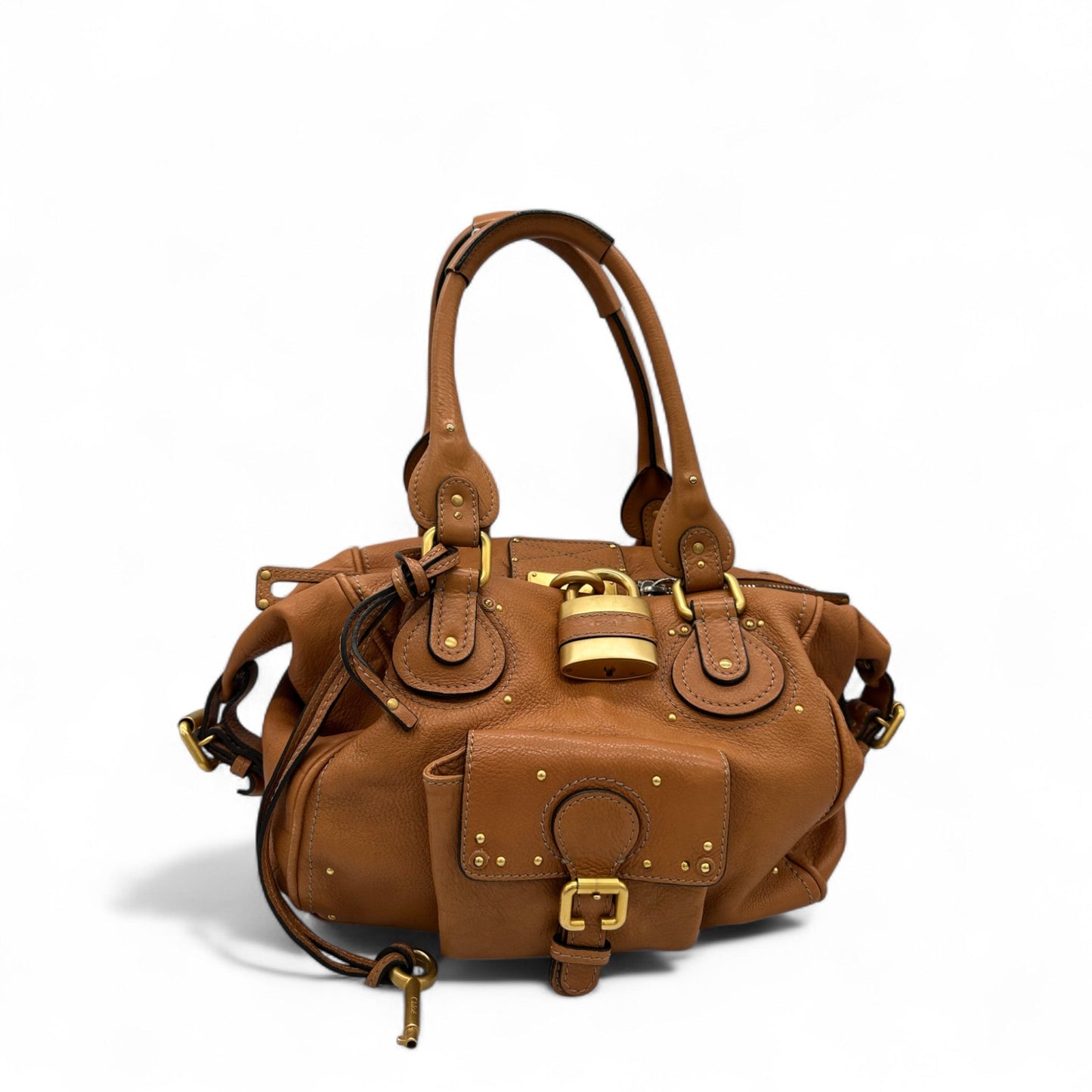 Chloé Paddington in Tan Leather with Brass Padlock Hardware - Thanks it's Vintage