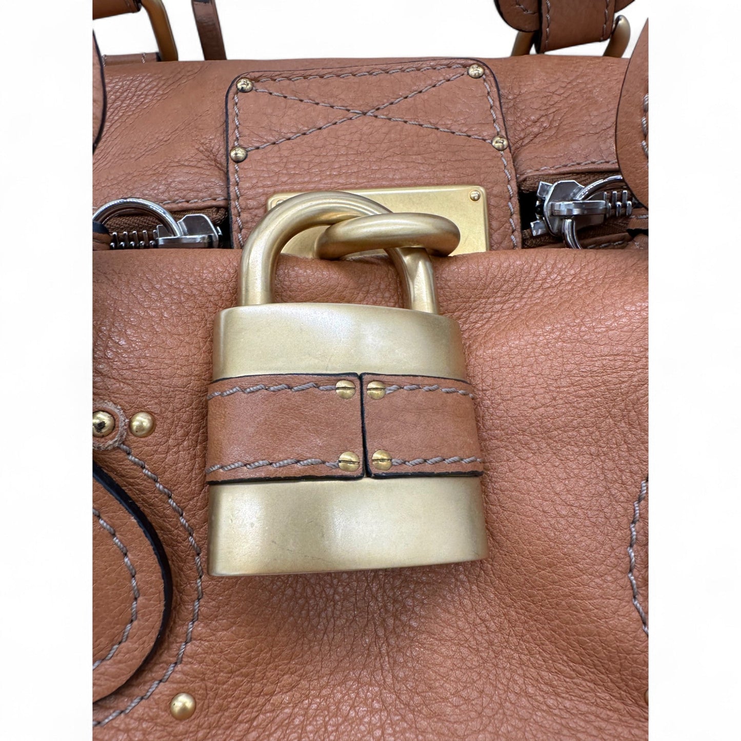 Chloé Paddington in Tan Leather with Brass Padlock Hardware - Thanks it's Vintage