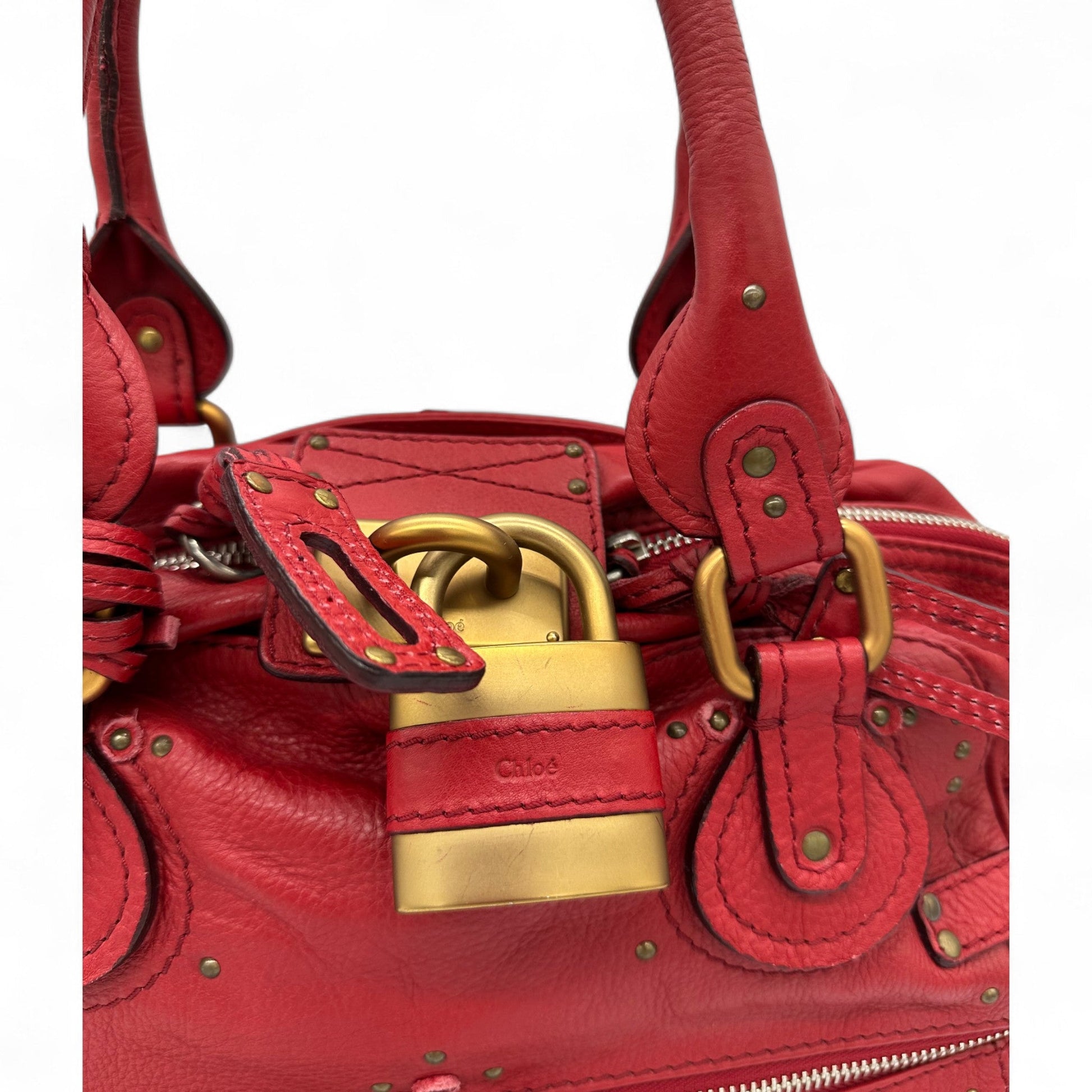 Chloé Paddington Red Leather Handbag - Thanks it's Vintage
