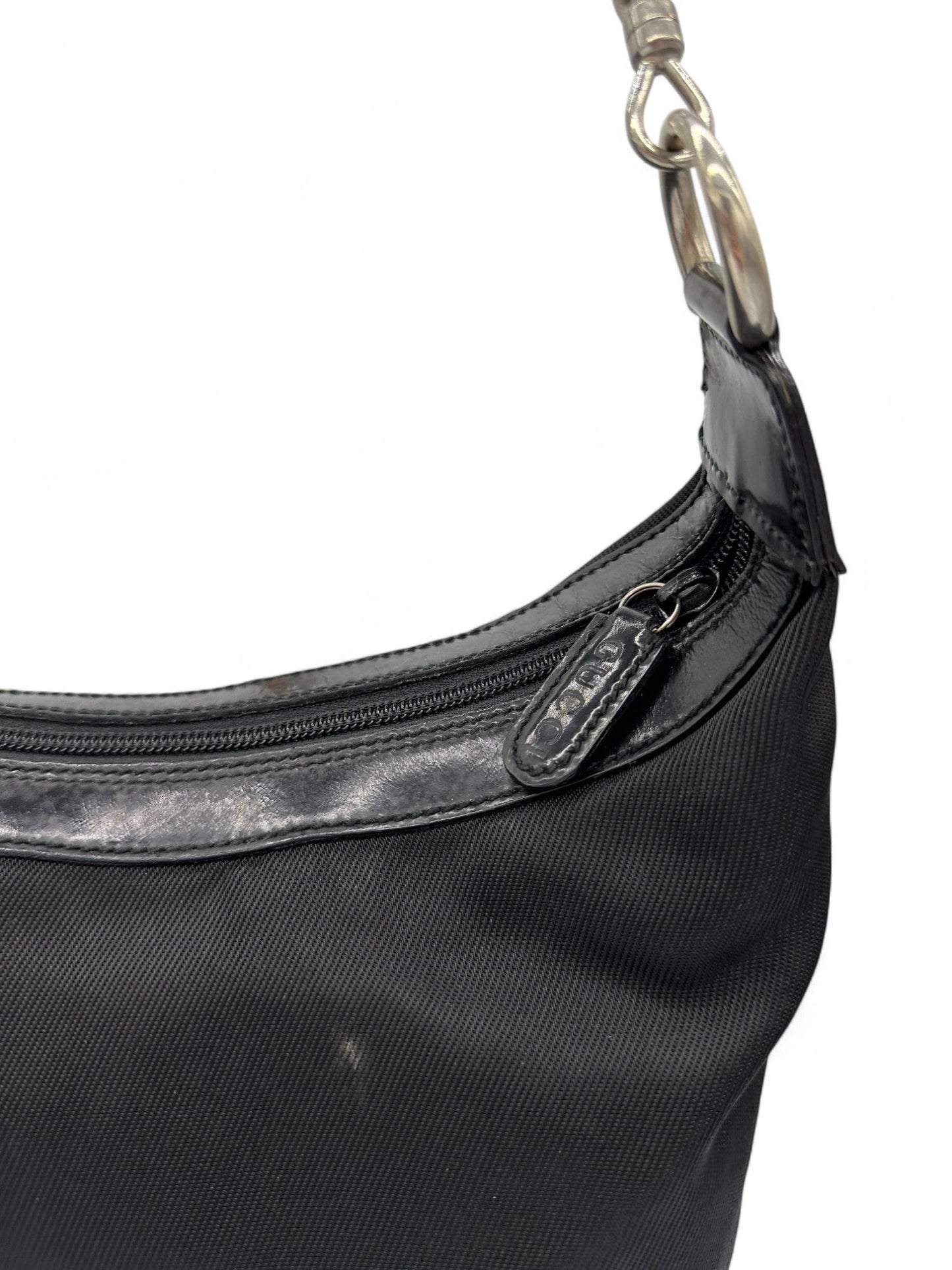 Gucci Bamboo Black Nylon Shoulder Bag - Thanks it's Vintage