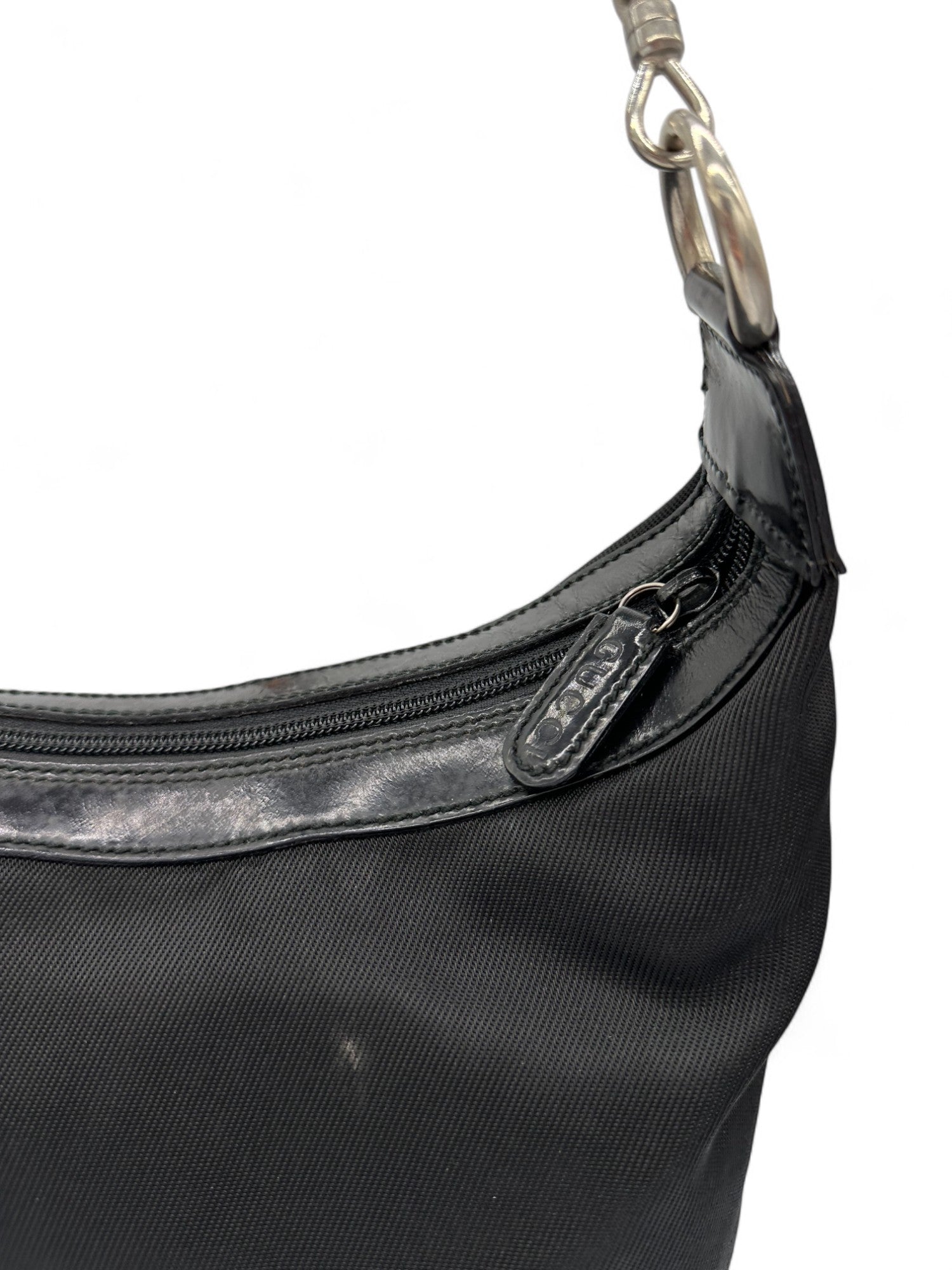 Gucci Bamboo Black Nylon Shoulder Bag - Thanks it's Vintage