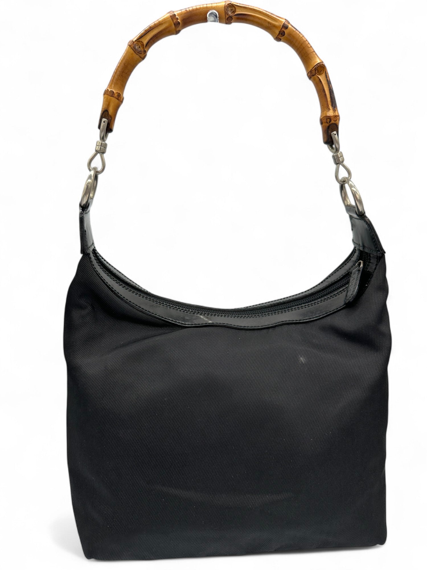 Gucci Bamboo Black Nylon Shoulder Bag - Thanks it's Vintage