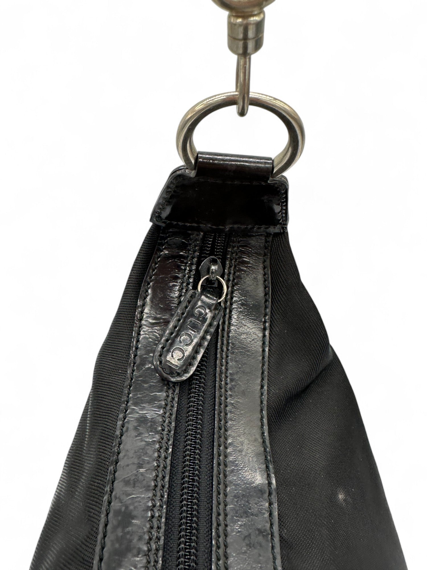 Gucci Bamboo Black Nylon Shoulder Bag - Thanks it's Vintage