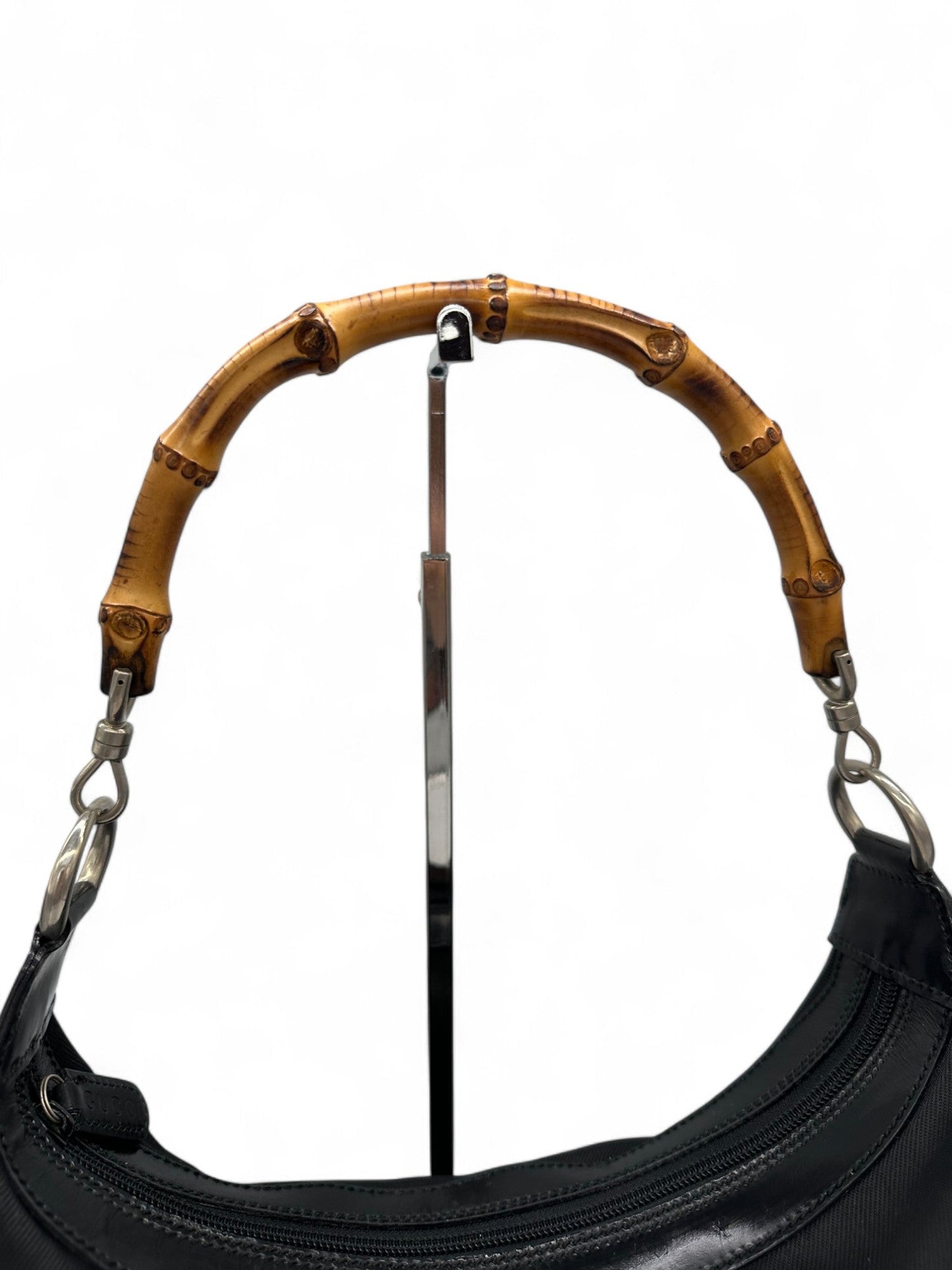 Gucci Bamboo Black Nylon Shoulder Bag - Thanks it's Vintage