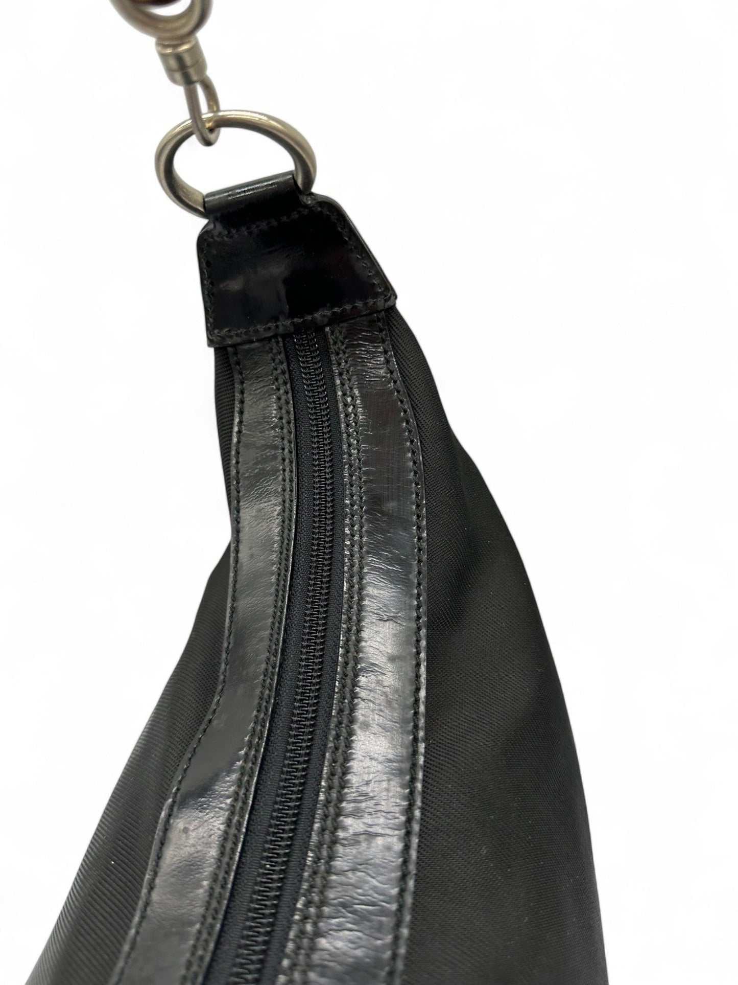 Gucci Bamboo Black Nylon Shoulder Bag - Thanks it's Vintage