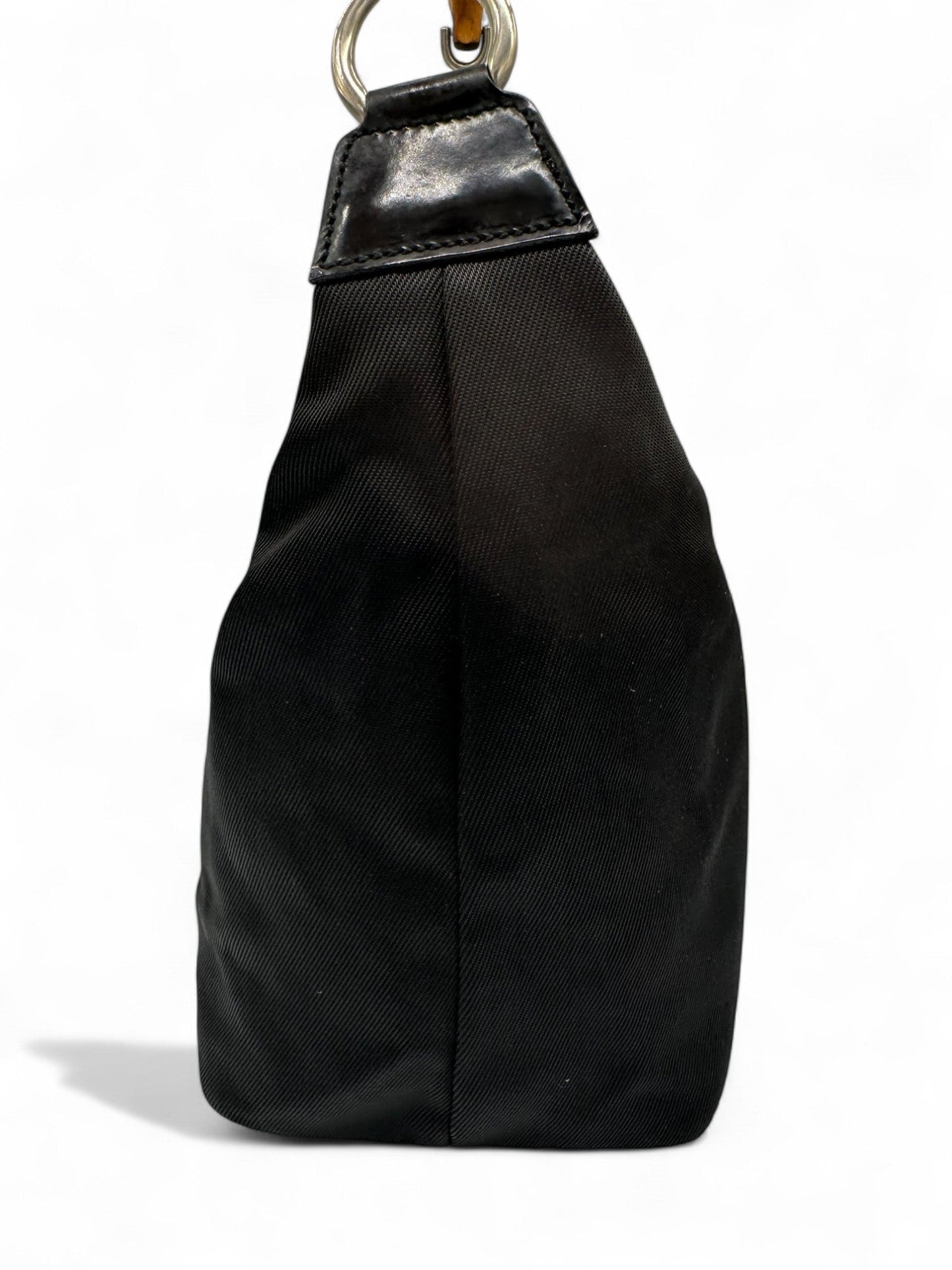 Gucci Bamboo Black Nylon Shoulder Bag - Thanks it's Vintage