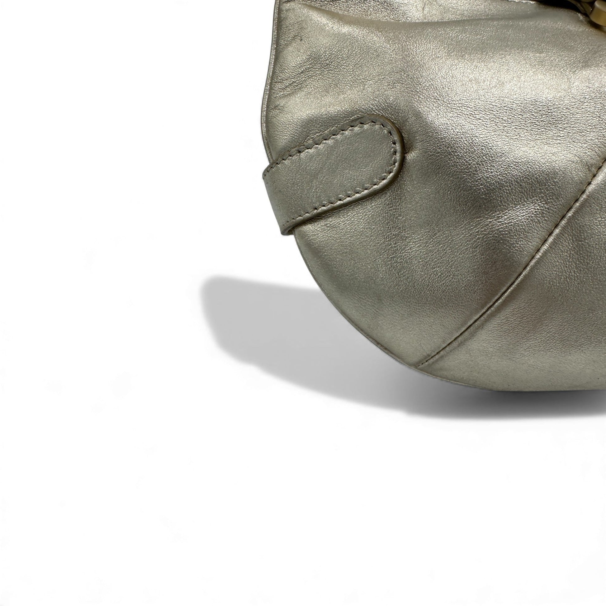 Jimmy Choo Gold Leather Top Handle Bag - Thanks it's Vintage