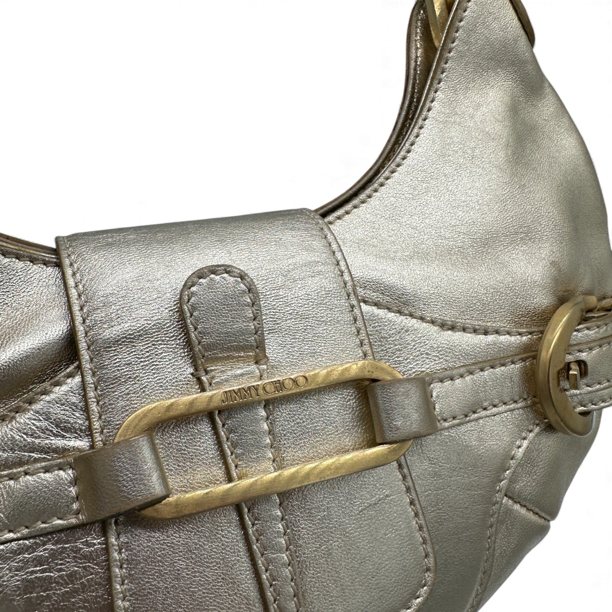 Jimmy Choo Gold Leather Top Handle Bag - Thanks it's Vintage