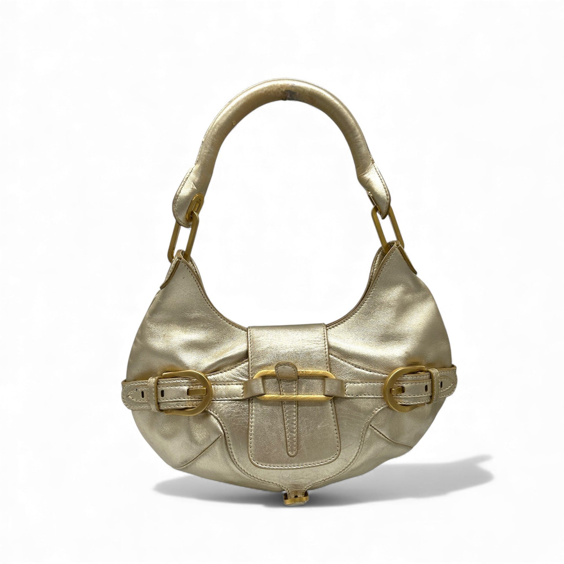 Jimmy Choo Gold Leather Top Handle Bag - Thanks it's Vintage