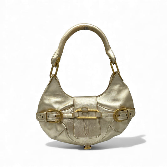 Jimmy Choo Gold Leather Top Handle Bag - Thanks it's Vintage