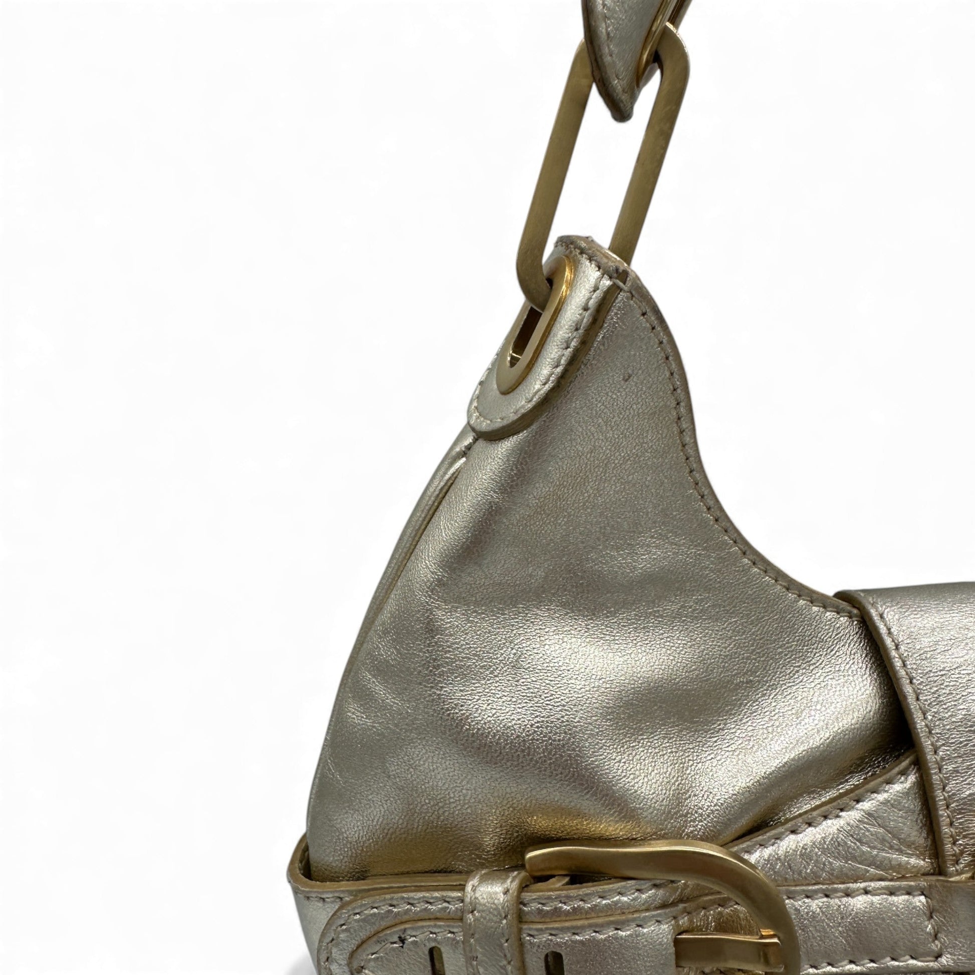 Jimmy Choo Gold Leather Top Handle Bag - Thanks it's Vintage