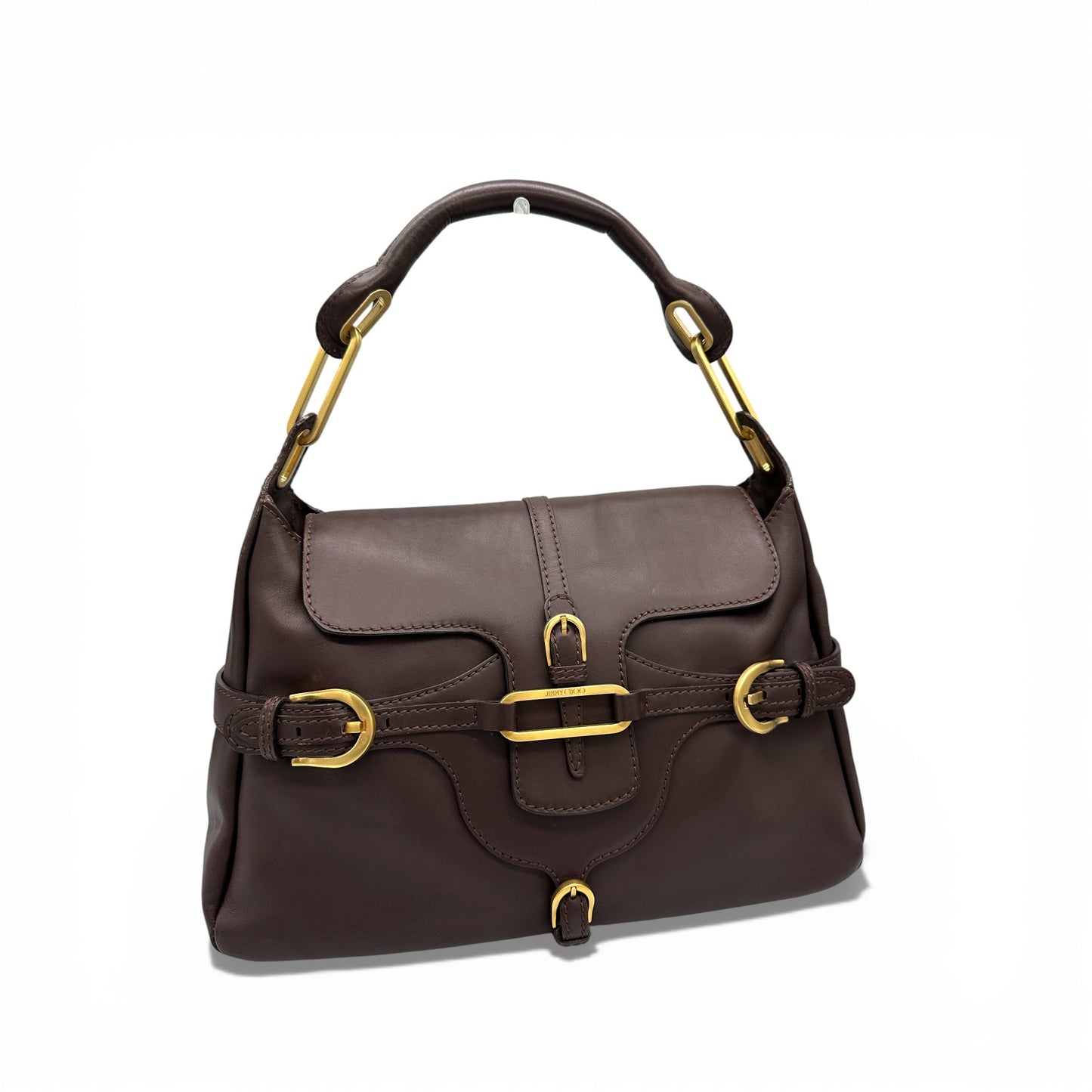 Jimmy Choo Tulita Brown Leather Handbag - Thanks it's Vintage