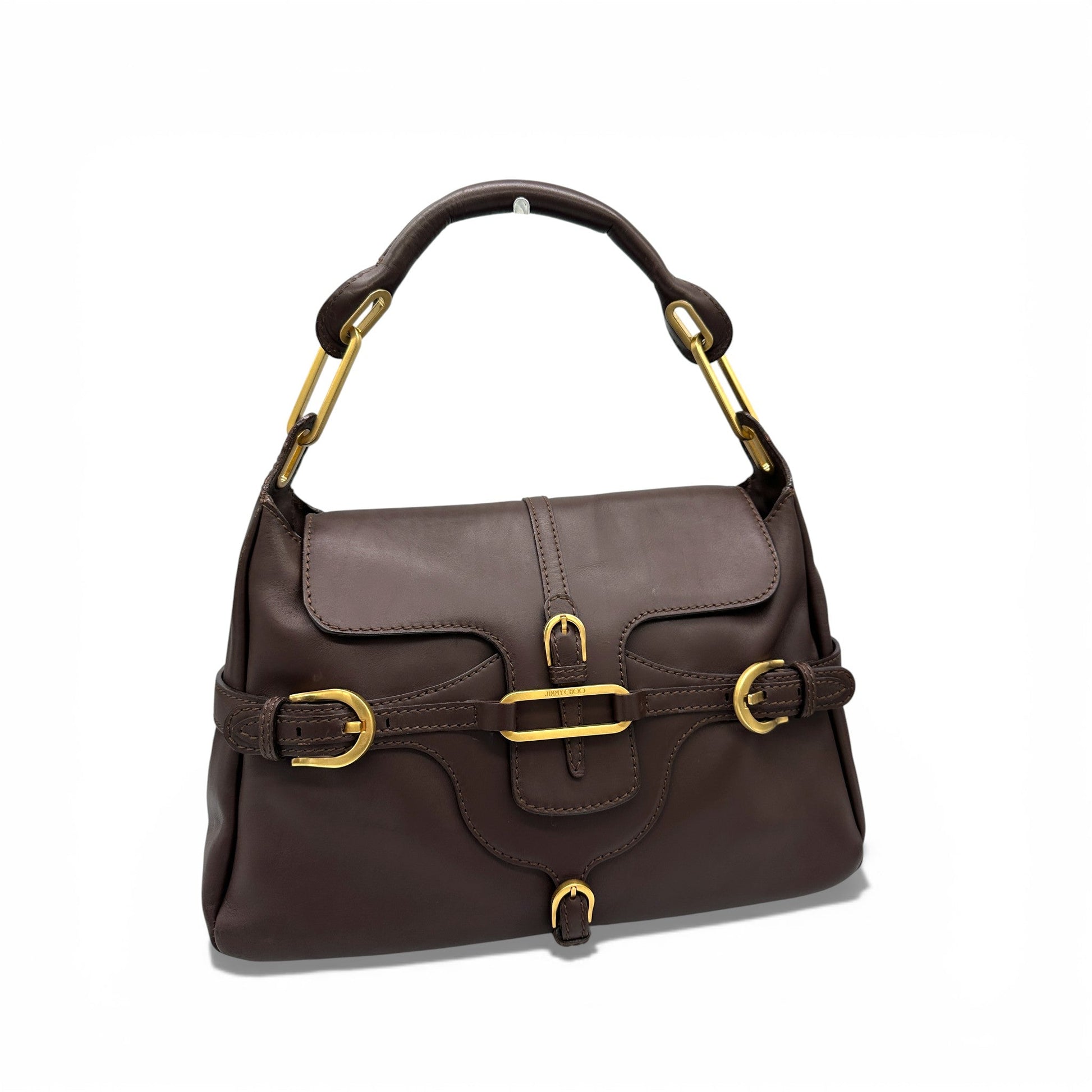 Jimmy Choo Tulita Brown Leather Handbag - Thanks it's Vintage