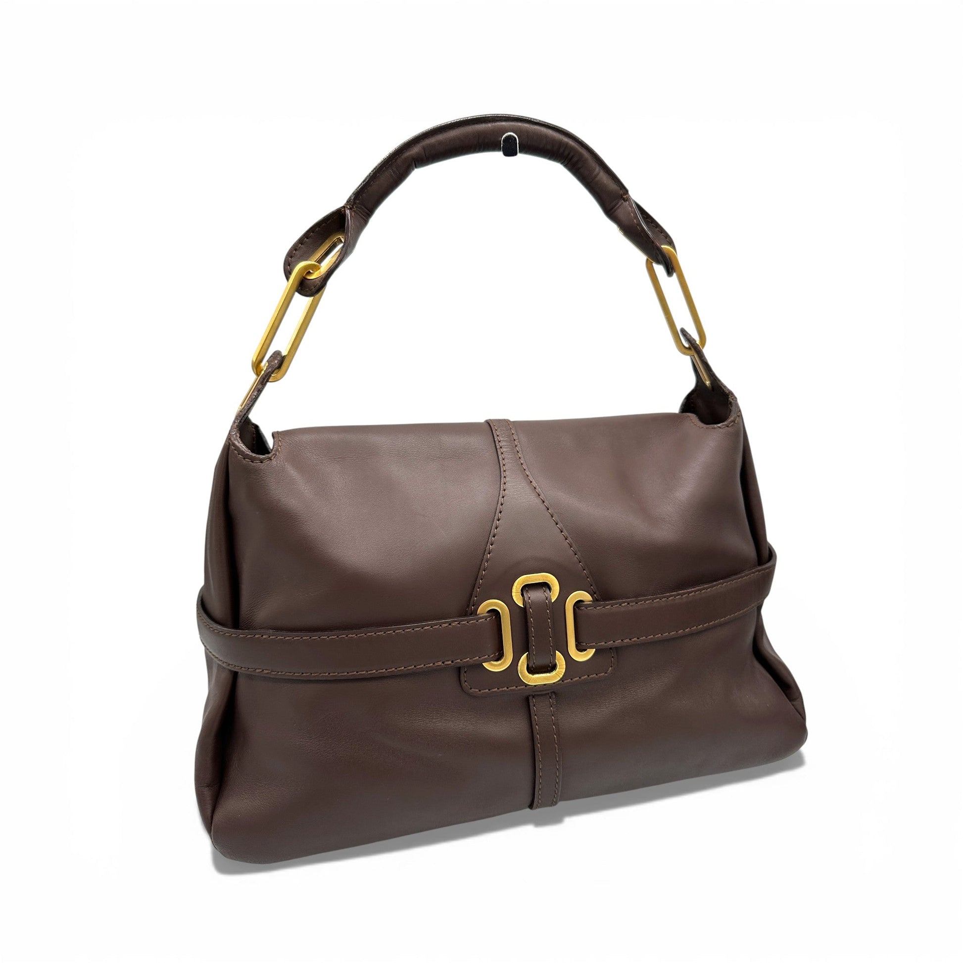 Jimmy Choo Tulita Brown Leather Handbag - Thanks it's Vintage