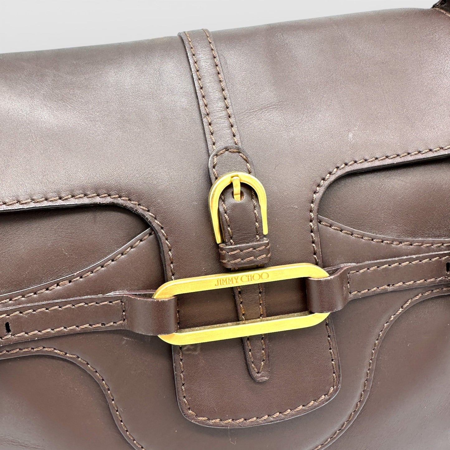 Jimmy Choo Tulita Brown Leather Handbag - Thanks it's Vintage