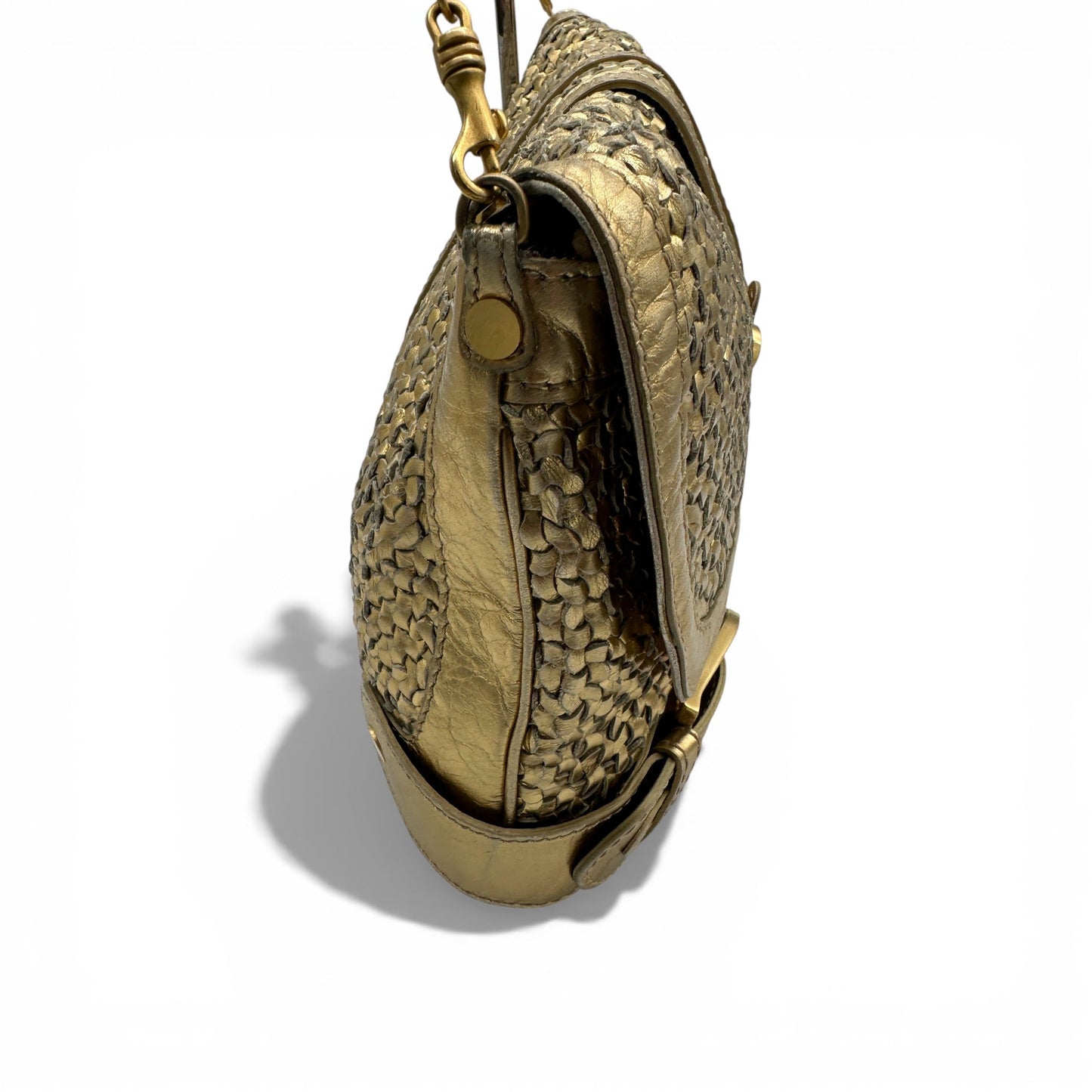 Jimmy Choo Tulita Gold Woven Leather Bag - Thanks it's Vintage