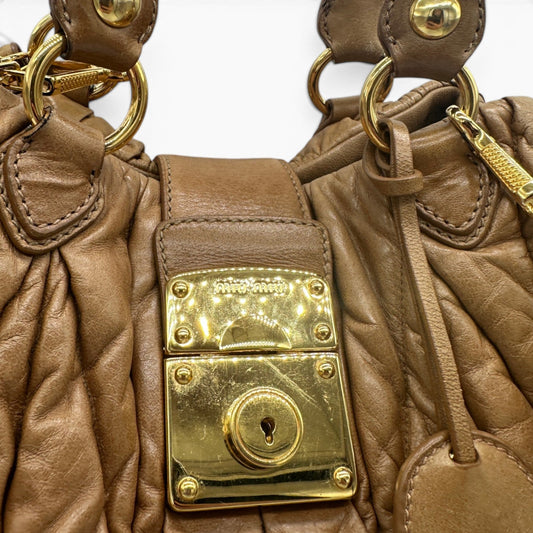Miu Miu Brown Matelassé Coffer Handbag - Thanks it's Vintage