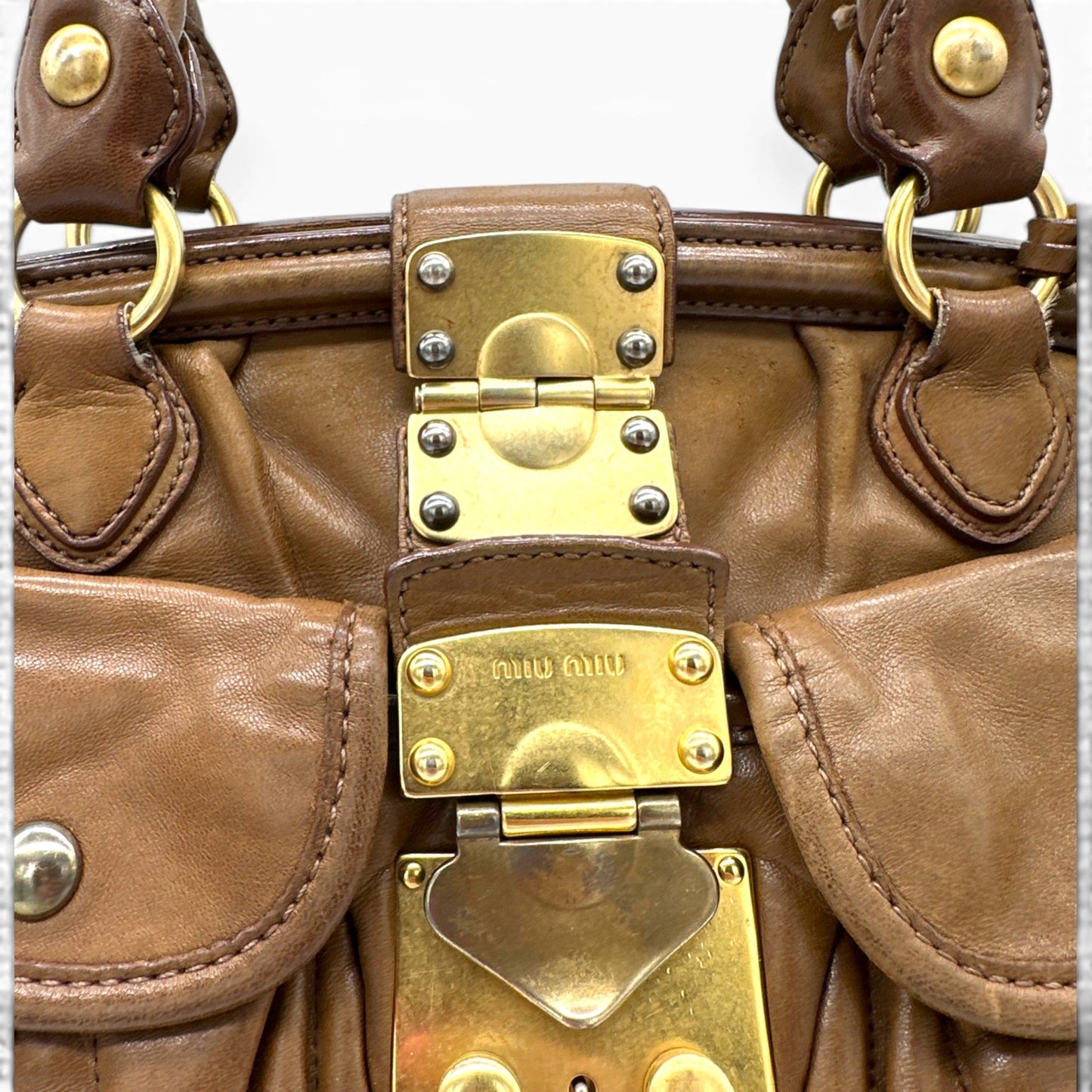 Miu Miu Brown Matelassé Coffer Satchel - Thanks it's Vintage