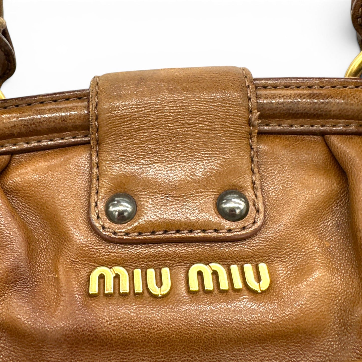 Miu Miu Brown Matelassé Coffer Satchel - Thanks it's Vintage