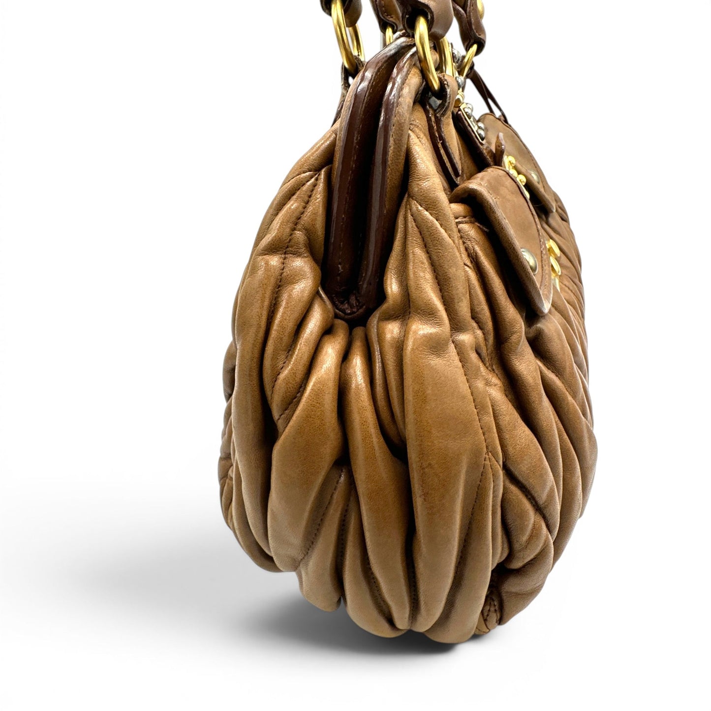 Miu Miu Brown Matelassé Coffer Satchel - Thanks it's Vintage