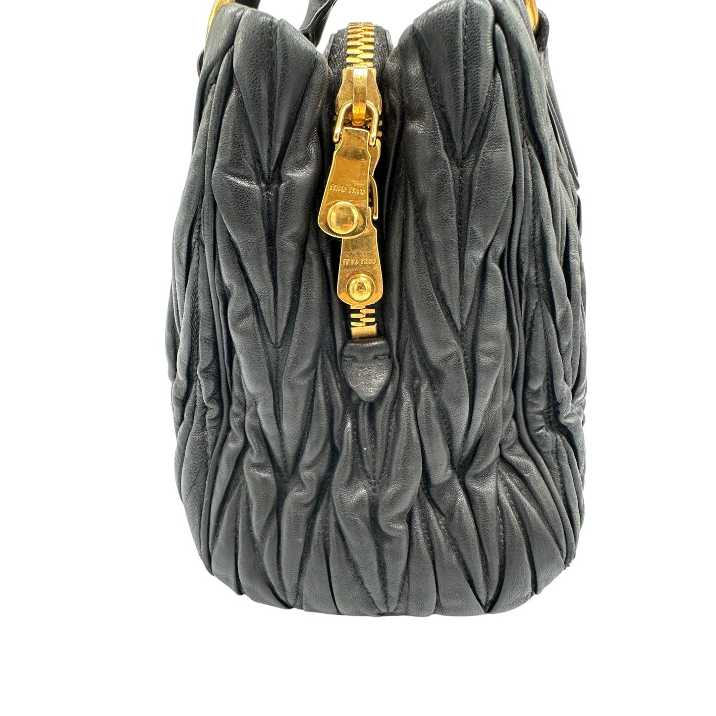 Miu Miu Matelassè Black Leather Handbag - Thanks it's Vintage