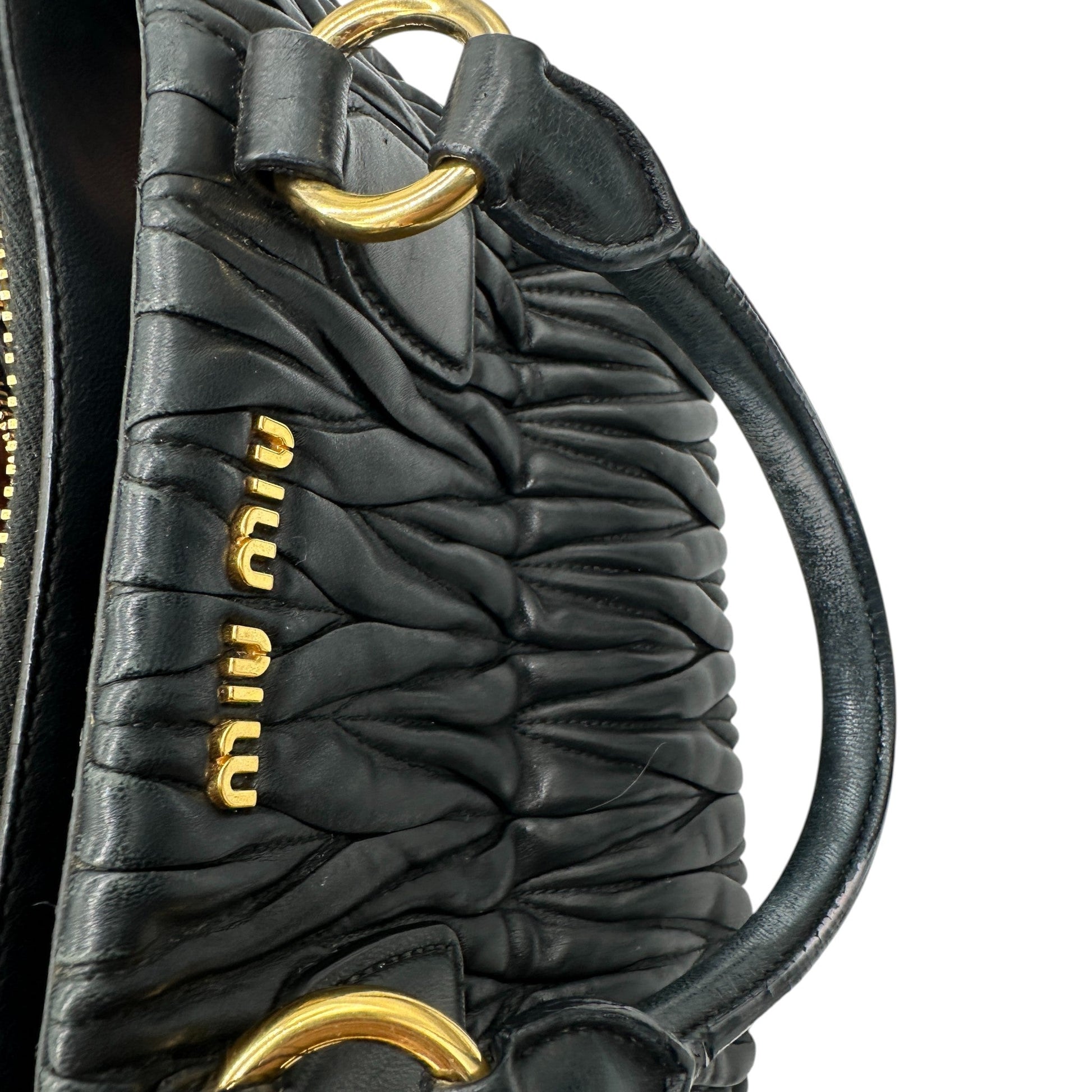 Miu Miu Matelassè Black Leather Handbag - Thanks it's Vintage