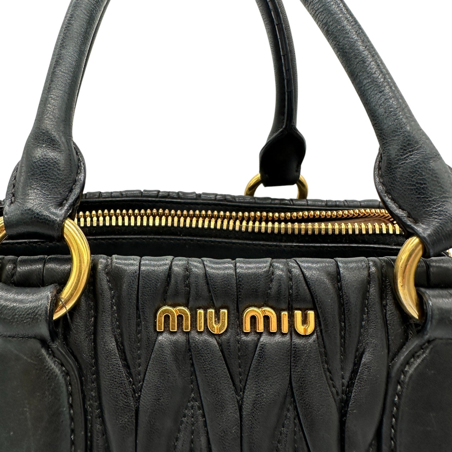 Miu Miu Matelassè Black Leather Handbag - Thanks it's Vintage