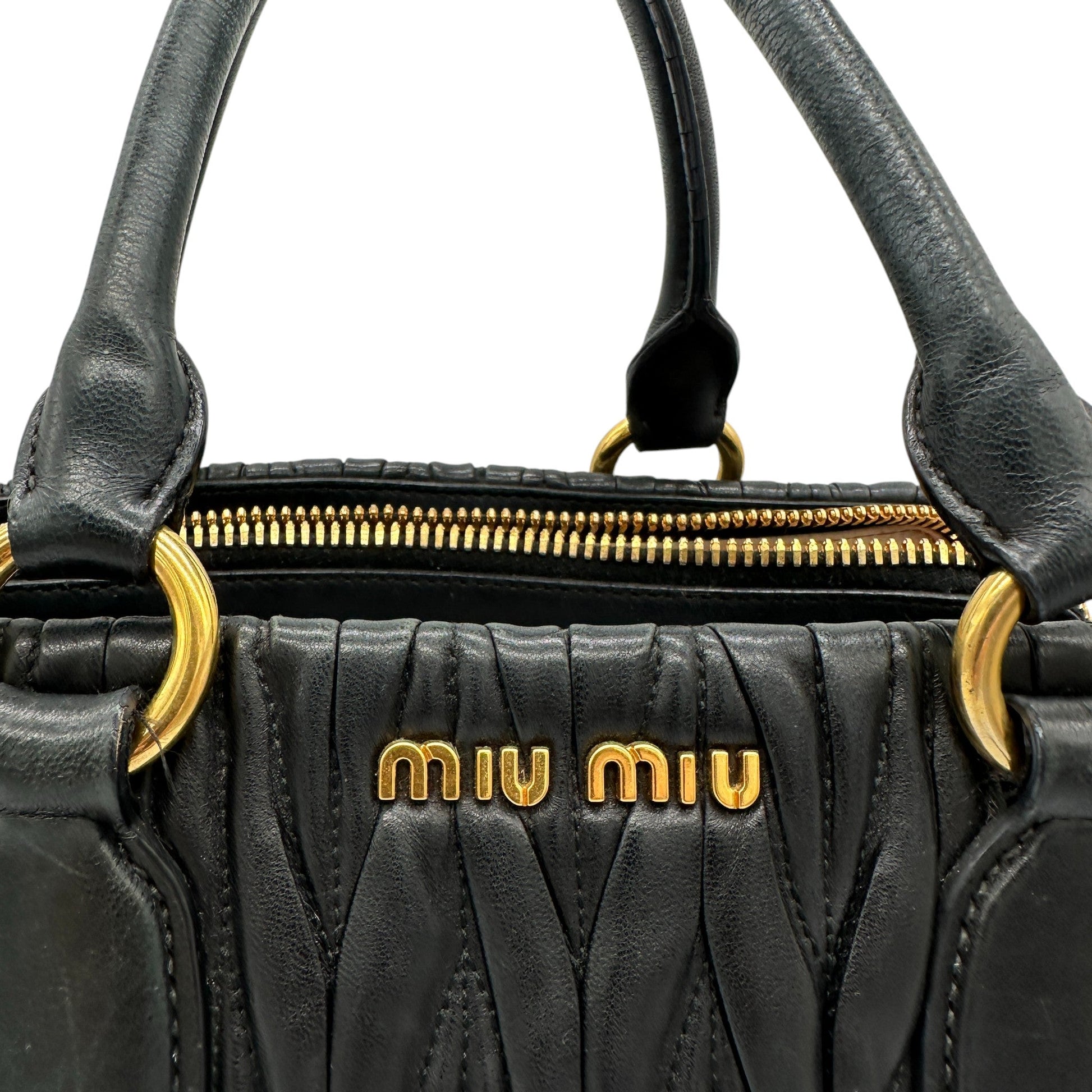 Miu Miu Matelassè Black Leather Handbag - Thanks it's Vintage