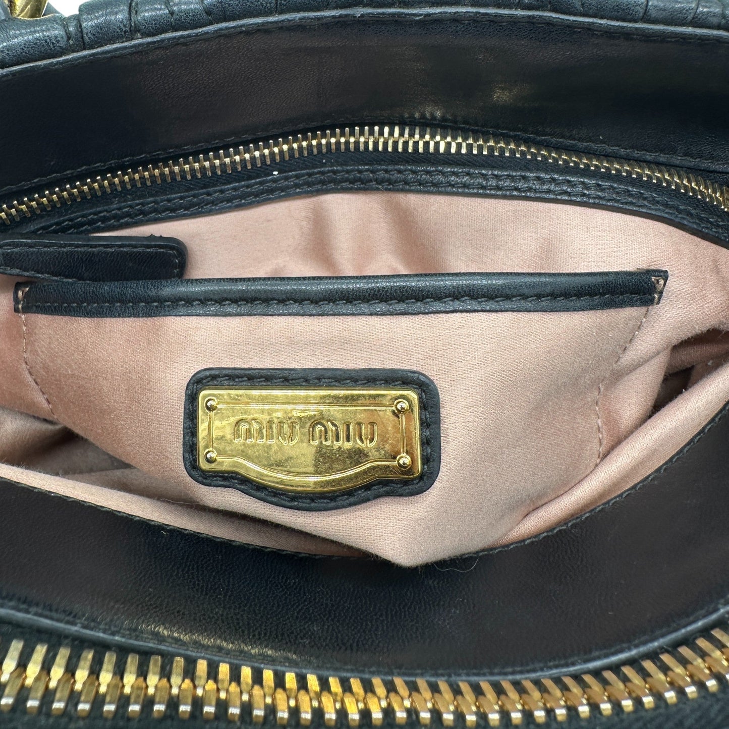Miu Miu Matelassè Black Leather Handbag - Thanks it's Vintage
