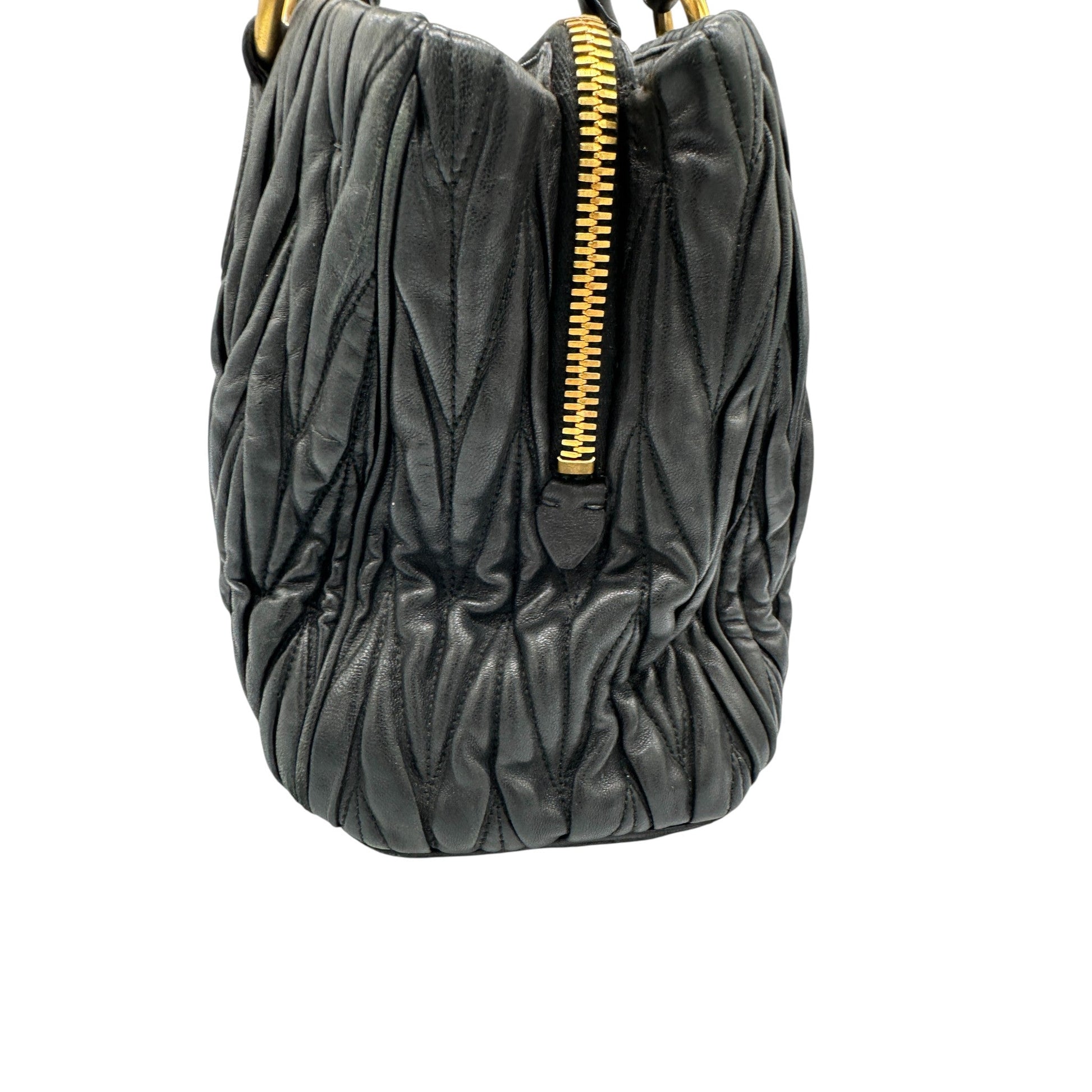 Miu Miu Matelassè Black Leather Handbag - Thanks it's Vintage