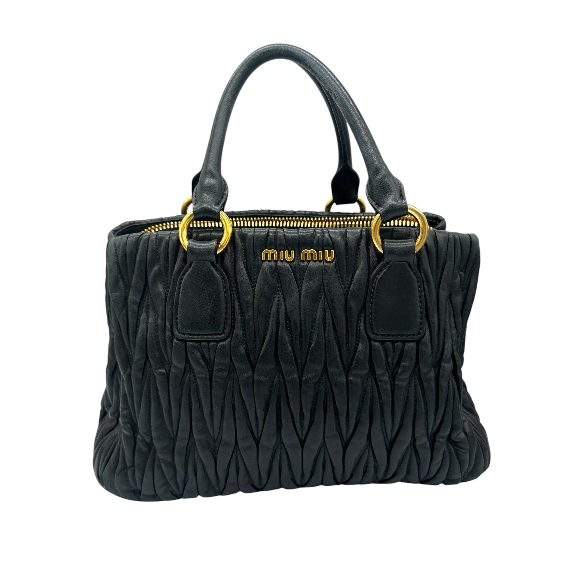 Miu Miu Matelassè Black Leather Handbag - Thanks it's Vintage