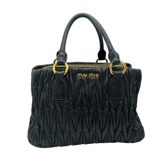 Miu Miu Matelassè Black Leather Handbag - Thanks it's Vintage