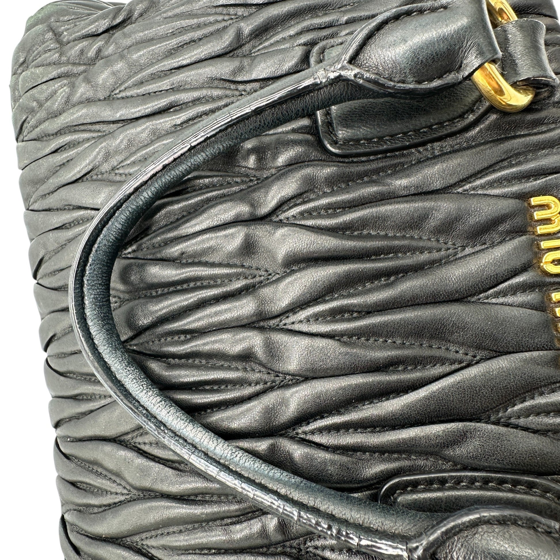 Miu Miu Matelassè Black Leather Handbag - Thanks it's Vintage