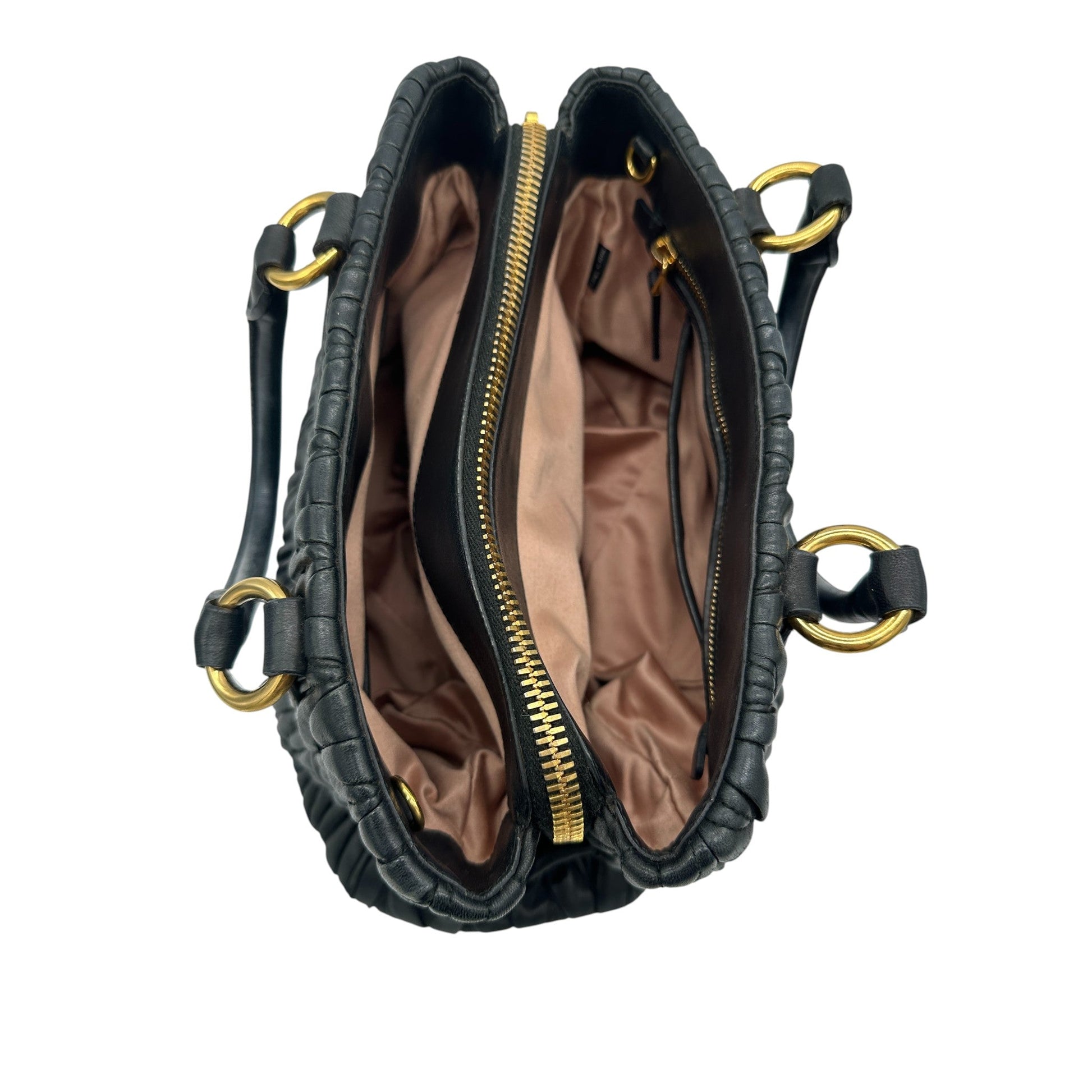 Miu Miu Matelassè Black Leather Handbag - Thanks it's Vintage