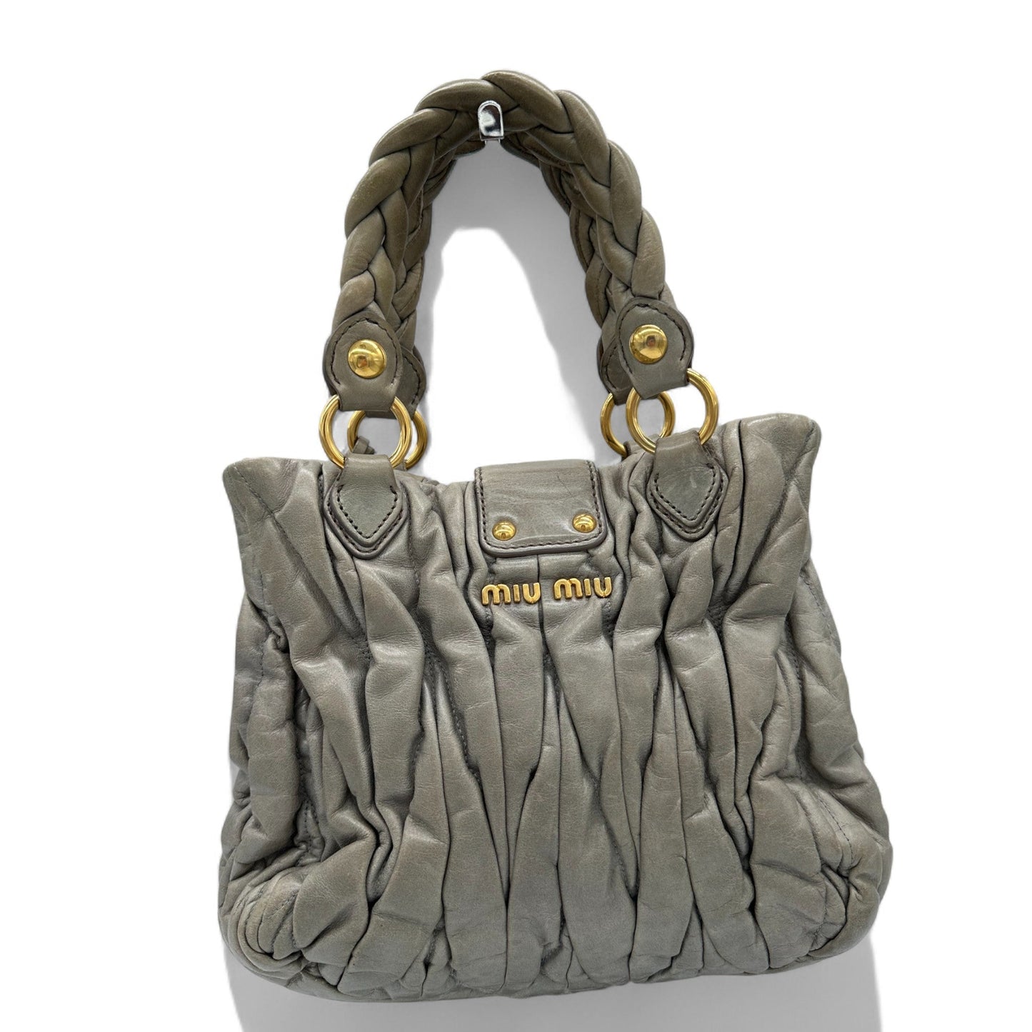 Miu Miu Matelassè Handbag in grey leather - Thanks it's Vintage