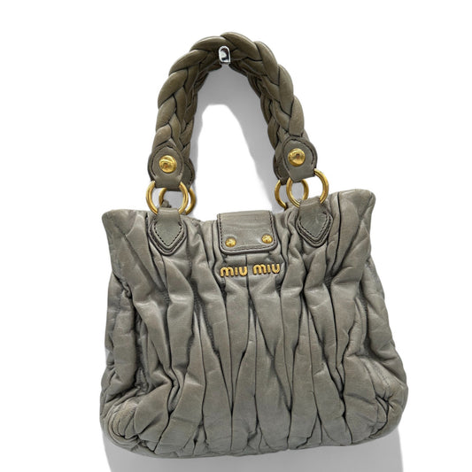 Miu Miu Matelassè Handbag in grey leather - Thanks it's Vintage