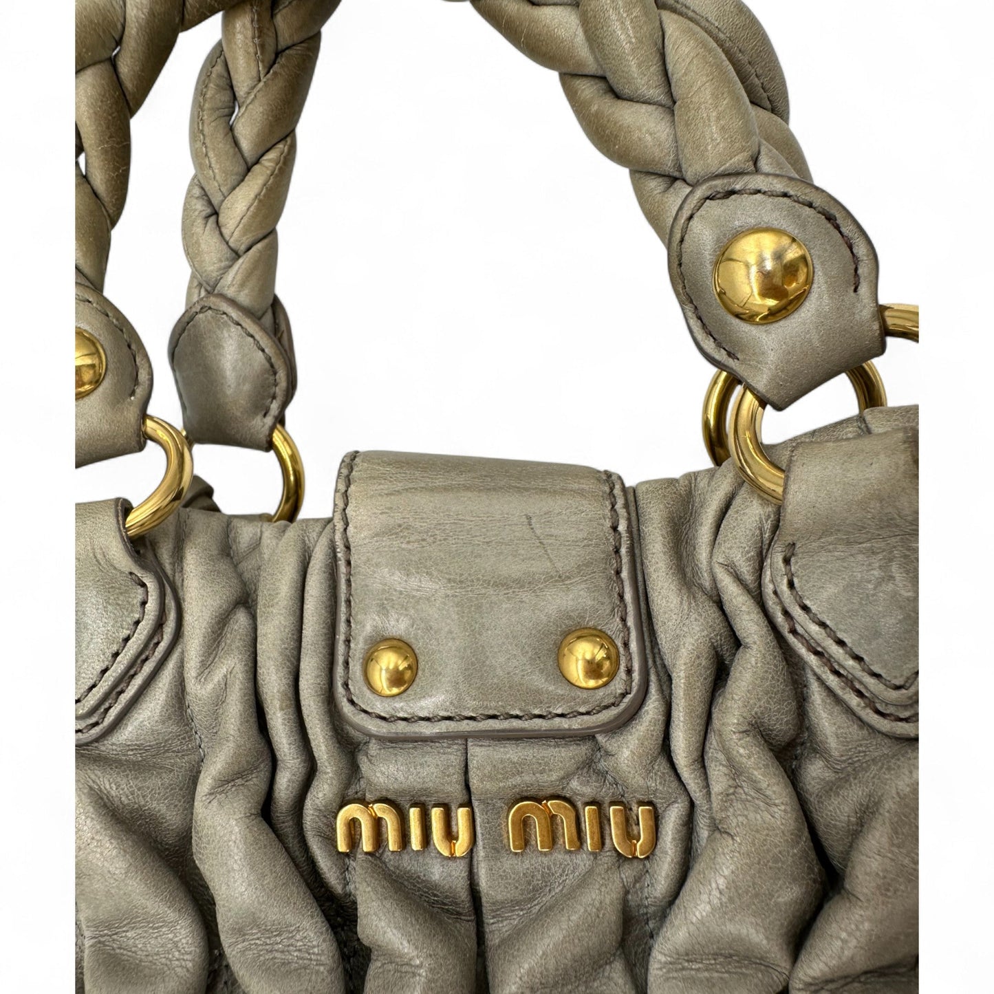 Miu Miu Matelassè Handbag in grey leather - Thanks it's Vintage
