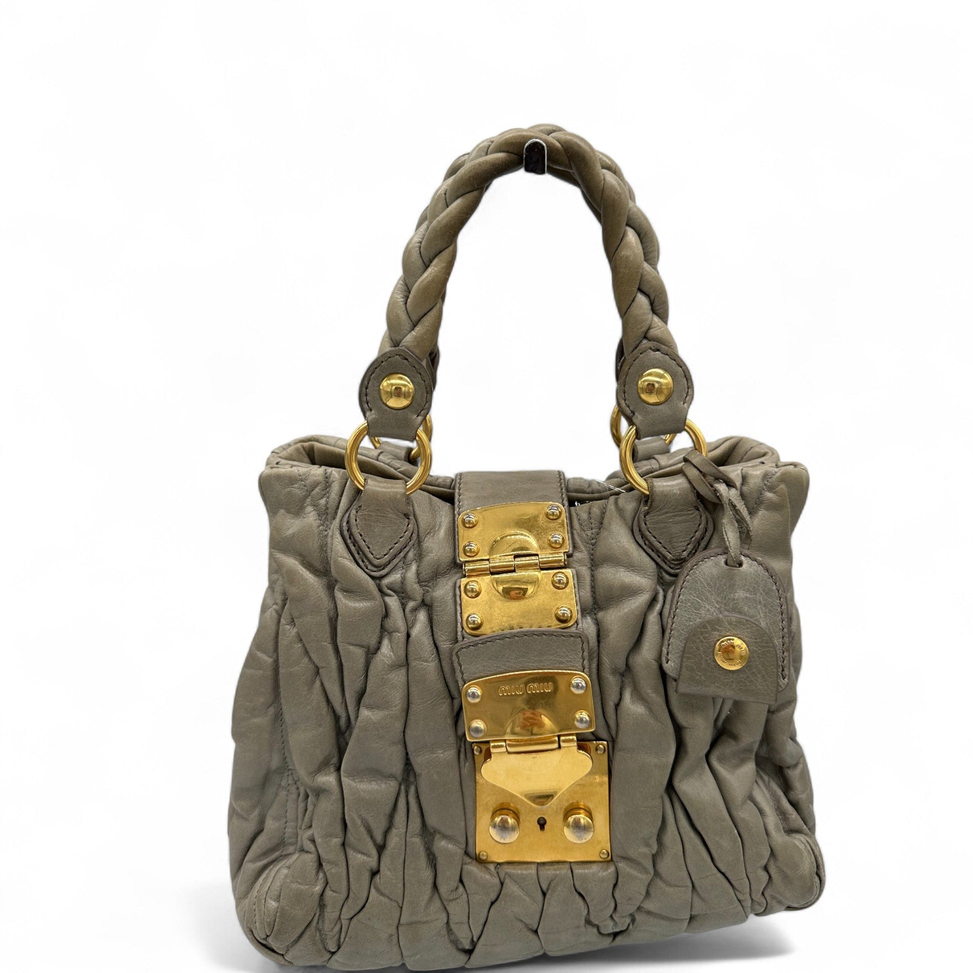 Miu Miu Matelassè Handbag in grey leather - Thanks it's Vintage