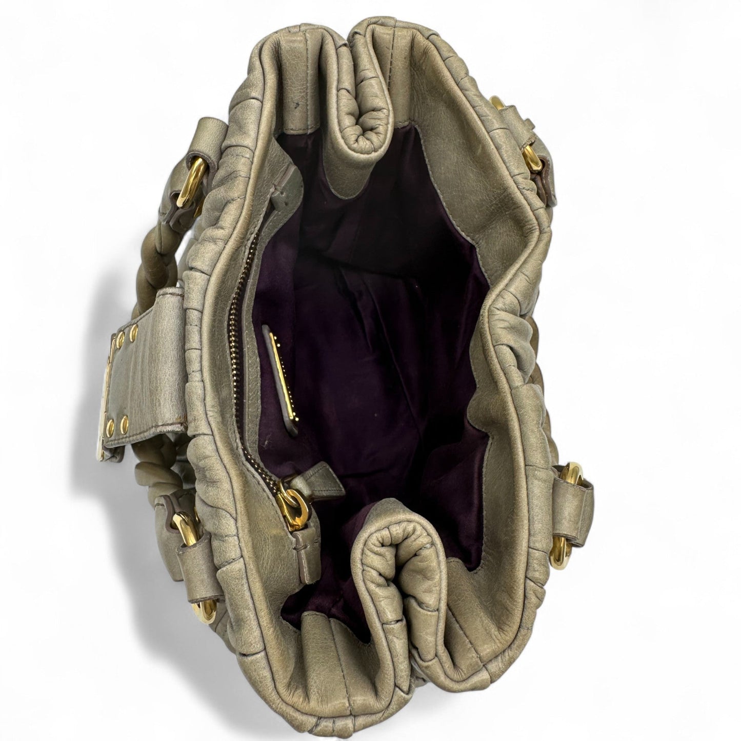 Miu Miu Matelassè Handbag in grey leather - Thanks it's Vintage