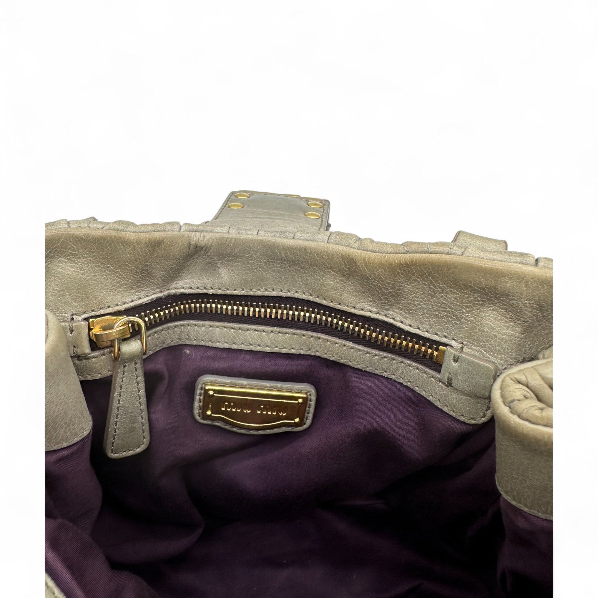 Miu Miu Matelassè Handbag in grey leather - Thanks it's Vintage
