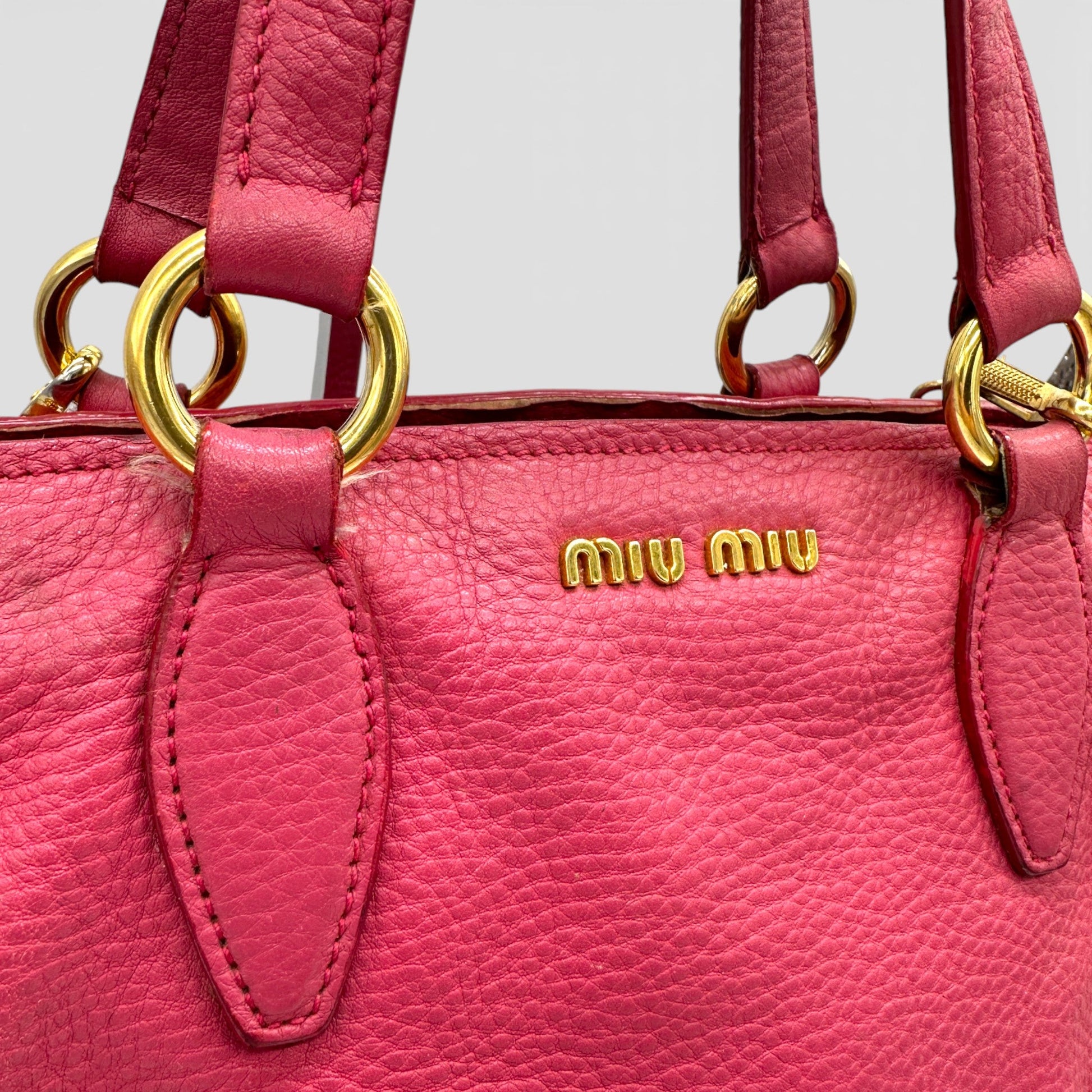 Miu Miu Pink Leather 2 - Way Handbag - Thanks it's Vintage