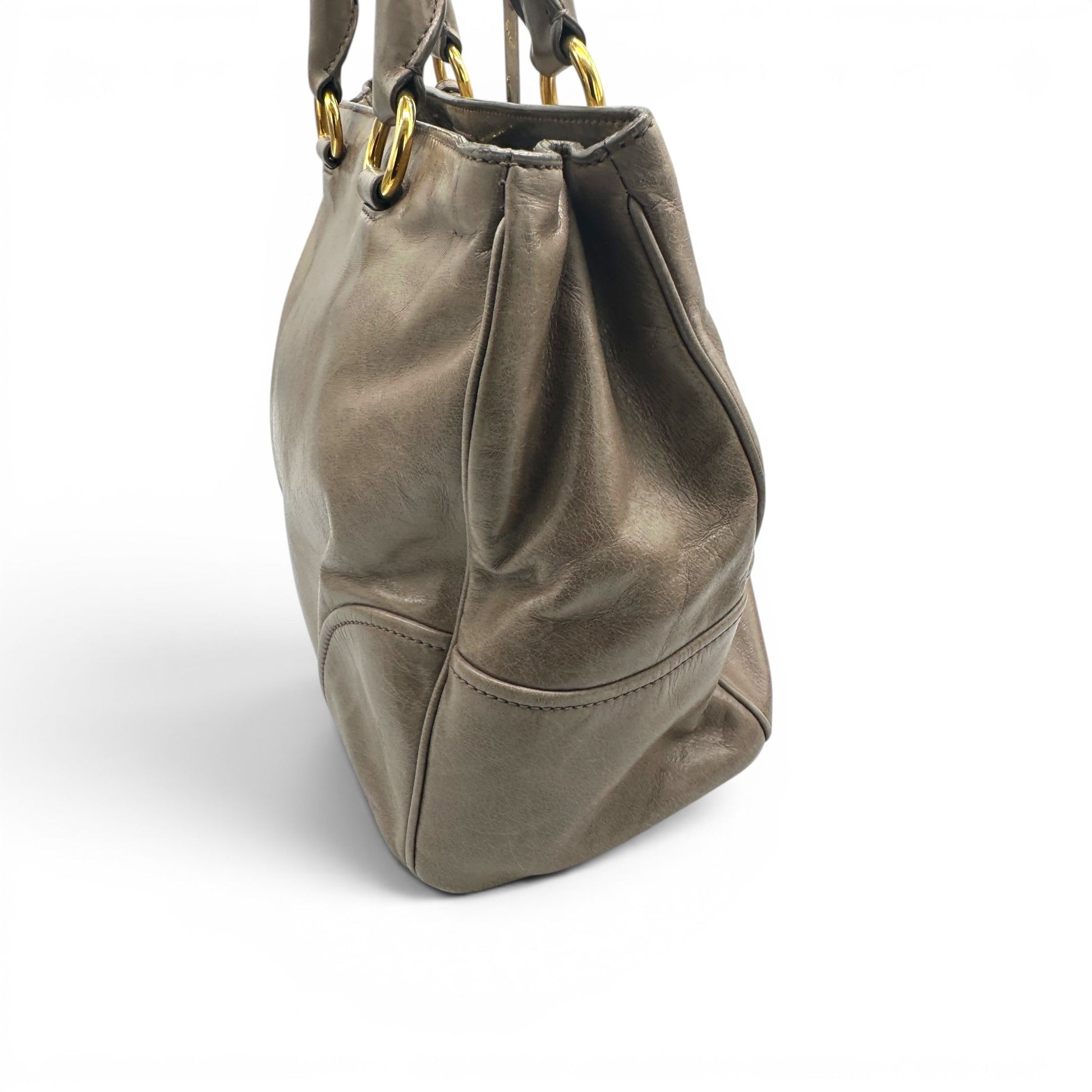 Prada Vitello Shine Leather Tote Bag - Thanks it's Vintage