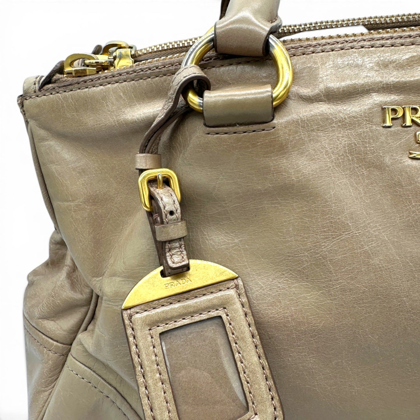 Prada Vitello Shine Leather Tote Bag - Thanks it's Vintage