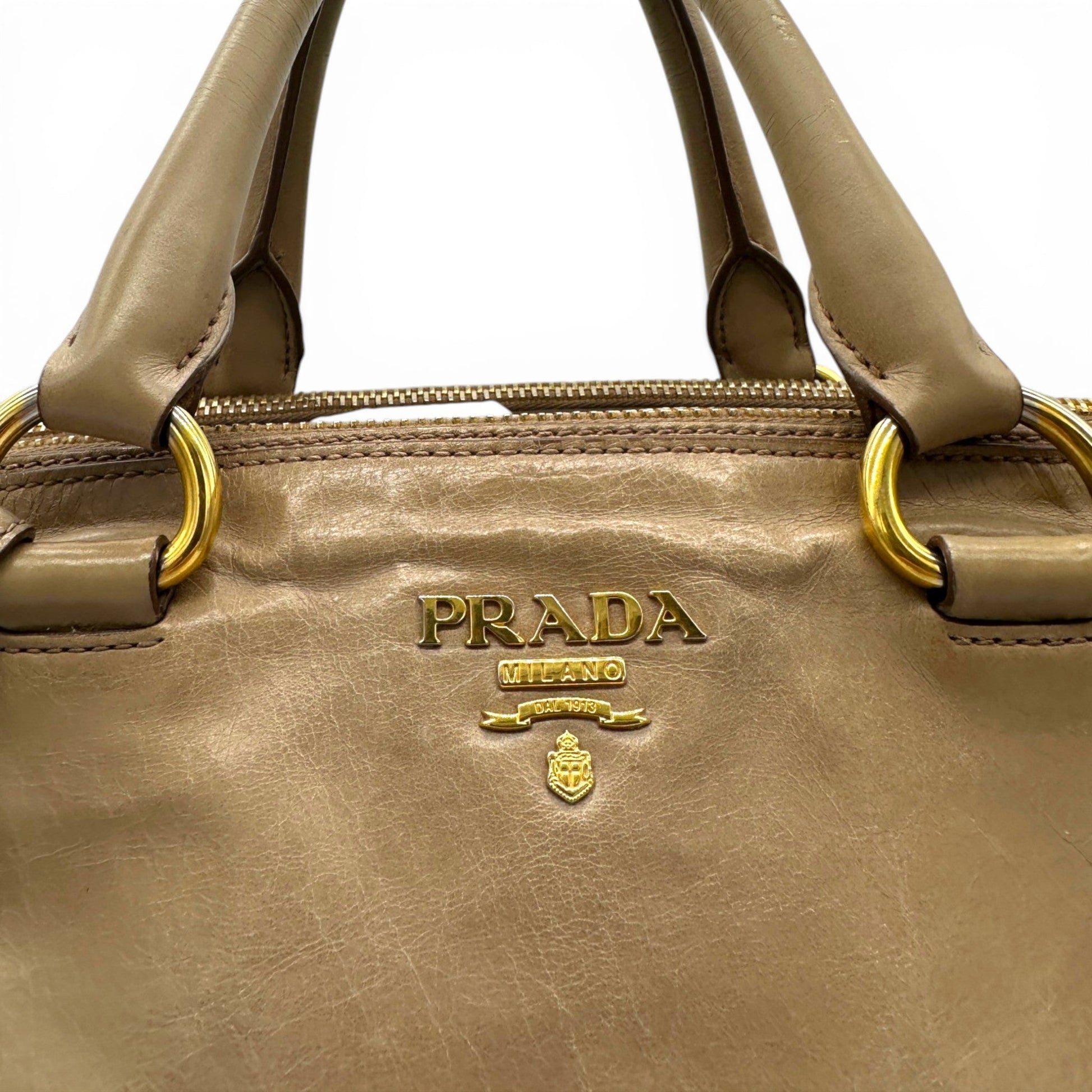 Prada Vitello Shine Leather Tote Bag - Thanks it's Vintage