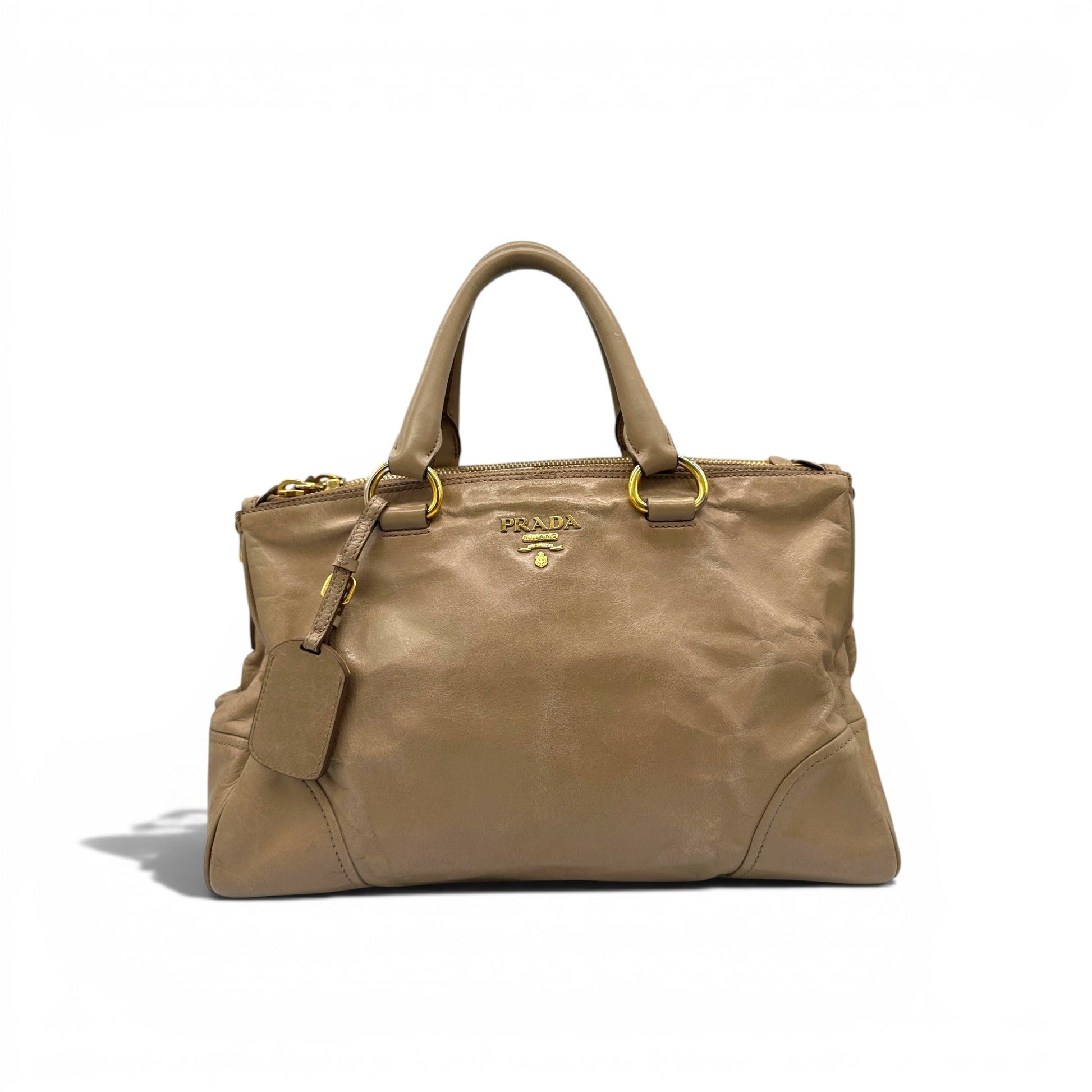 Prada Vitello Shine Leather Tote Bag - Thanks it's Vintage