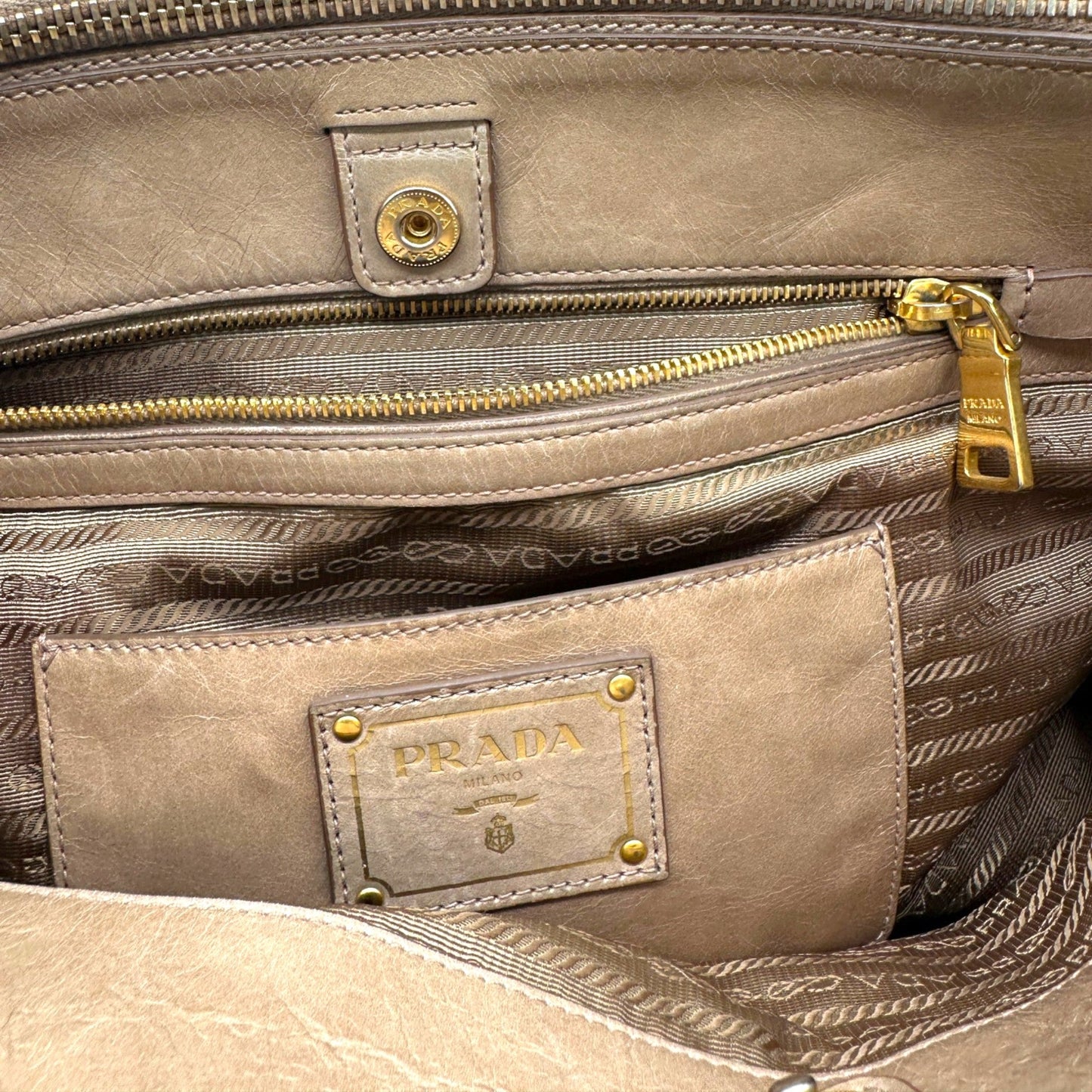 Prada Vitello Shine Leather Tote Bag - Thanks it's Vintage