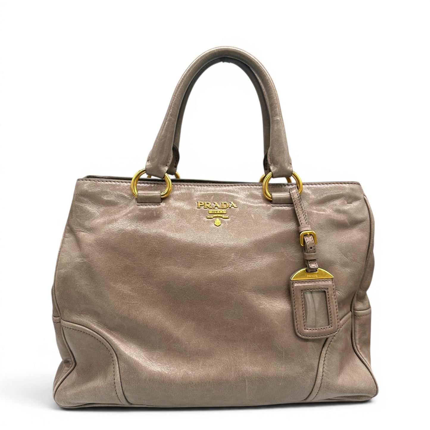 Prada Vitello Shine Leather Tote Bag - Thanks it's Vintage